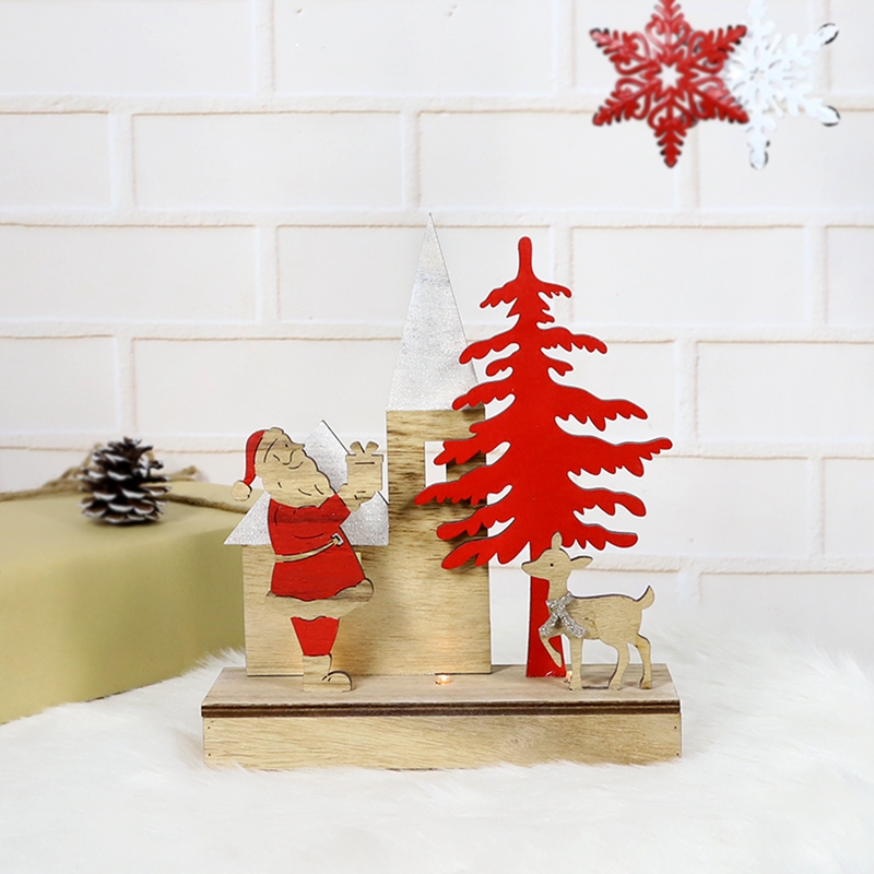 Wooden Led Light Christmas Decorations
