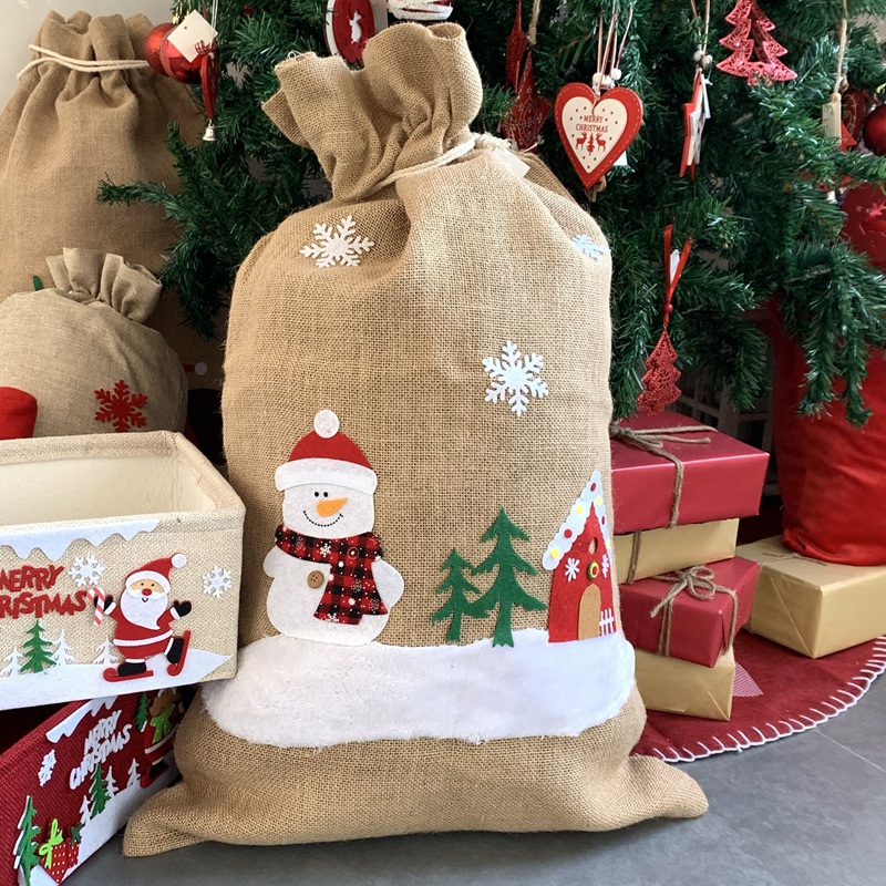 2021 Große Liebhaber und billige dekorative Weihnachts -Weihnachtsfest -Hessische Santa Sack