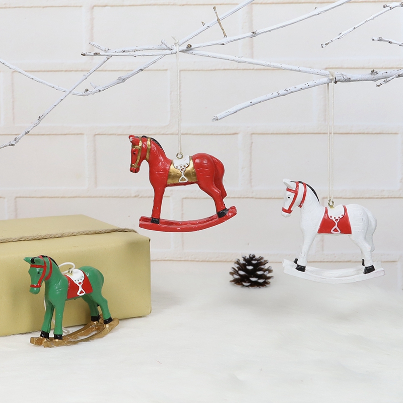 Heißer Verkauf rockige Pferdes Weihnachtsfest -Tischleiter Dekor Urlaubshandwerk Home Ornamente