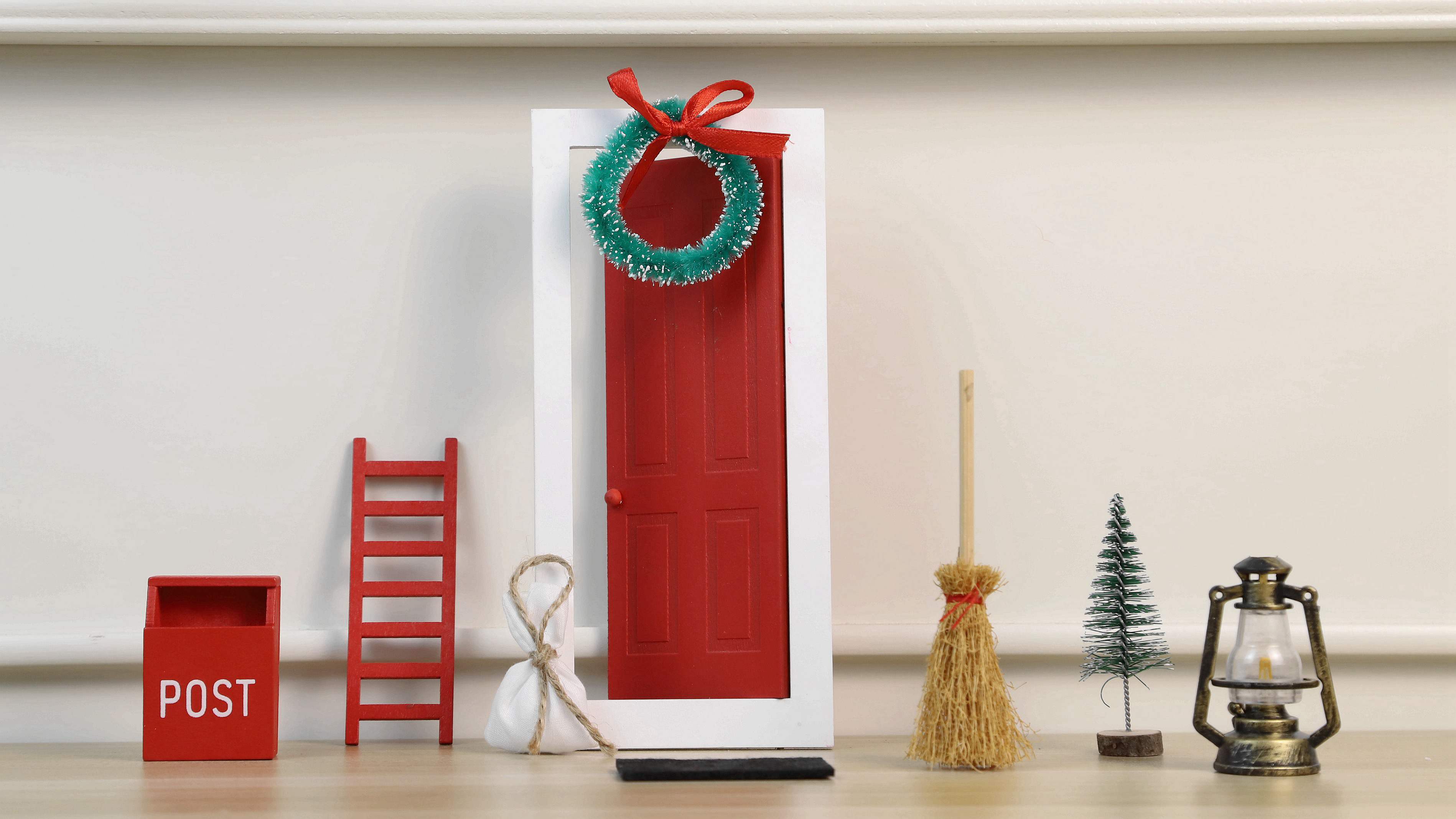 Weihnachtszauber-Feentüren-Dekorationsset, DIY-Holzhandwerk, Miniatur-Feentüren-Zubehör 1