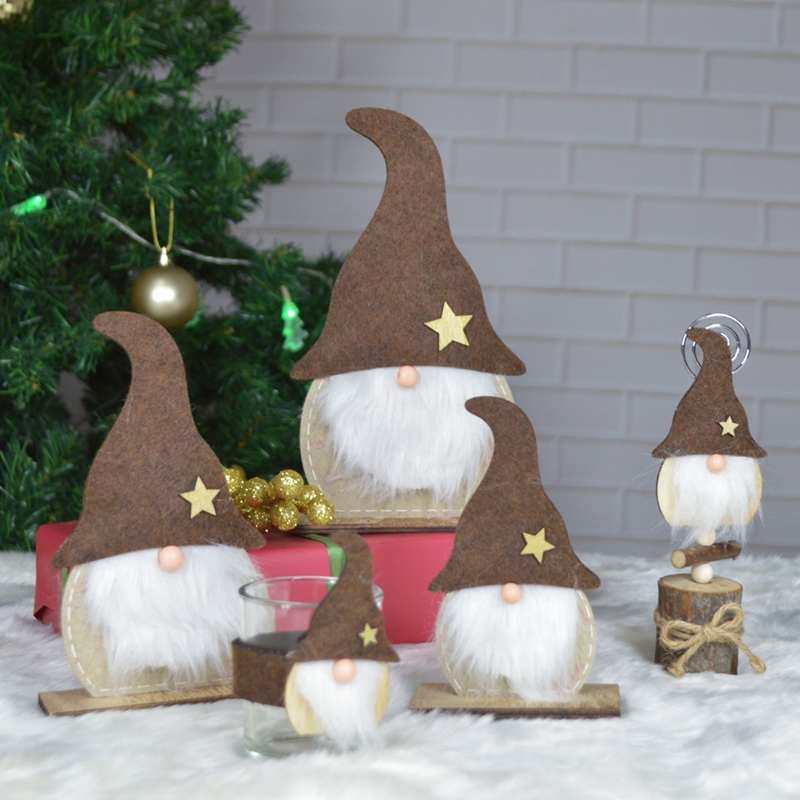 Adornos de madera de Papá Noel para la decoración navideña 1