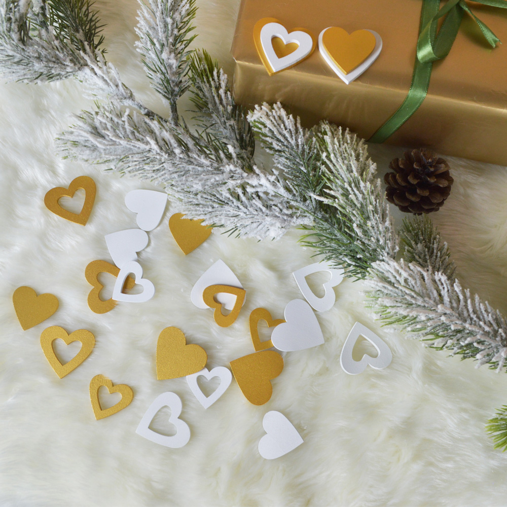 Holzstreudeko Herzform Holzscheibe Schreibtischdeko Hochzeitsaccessoire 1