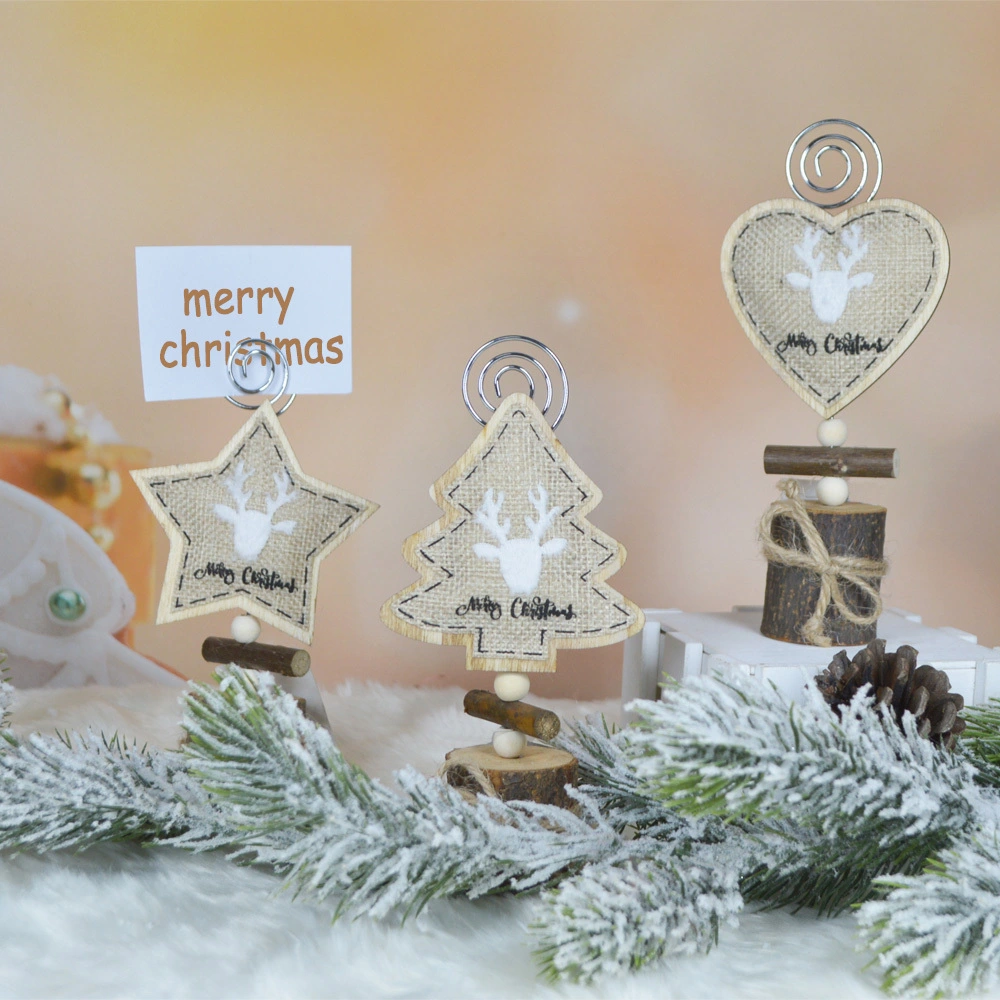 Name card holder table number clip Christmas tree heart star shape hook 1
