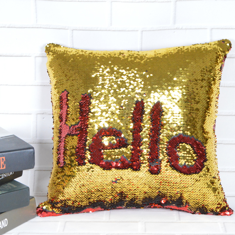 Mode 40 X 40 cm gold und weiß Schneeflocke Pailletten Sparkle Kissen Weihnachtsgeschenke Weihnachten Home Decor Supplie 7