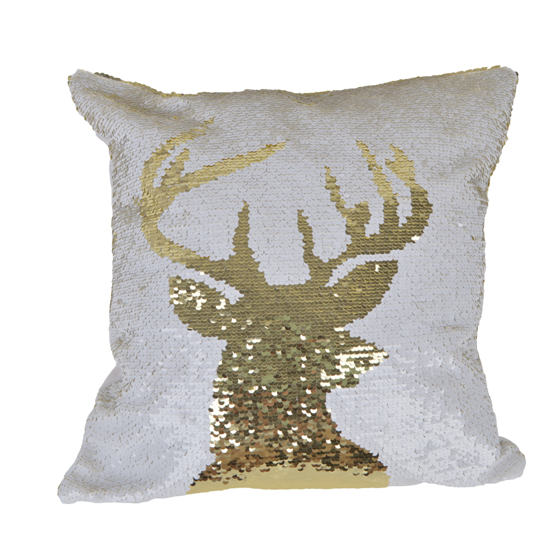 Mode 40 X 40 cm gold und weiß Schneeflocke Pailletten Sparkle Kissen Weihnachtsgeschenke Weihnachten Home Decor Supplie 10