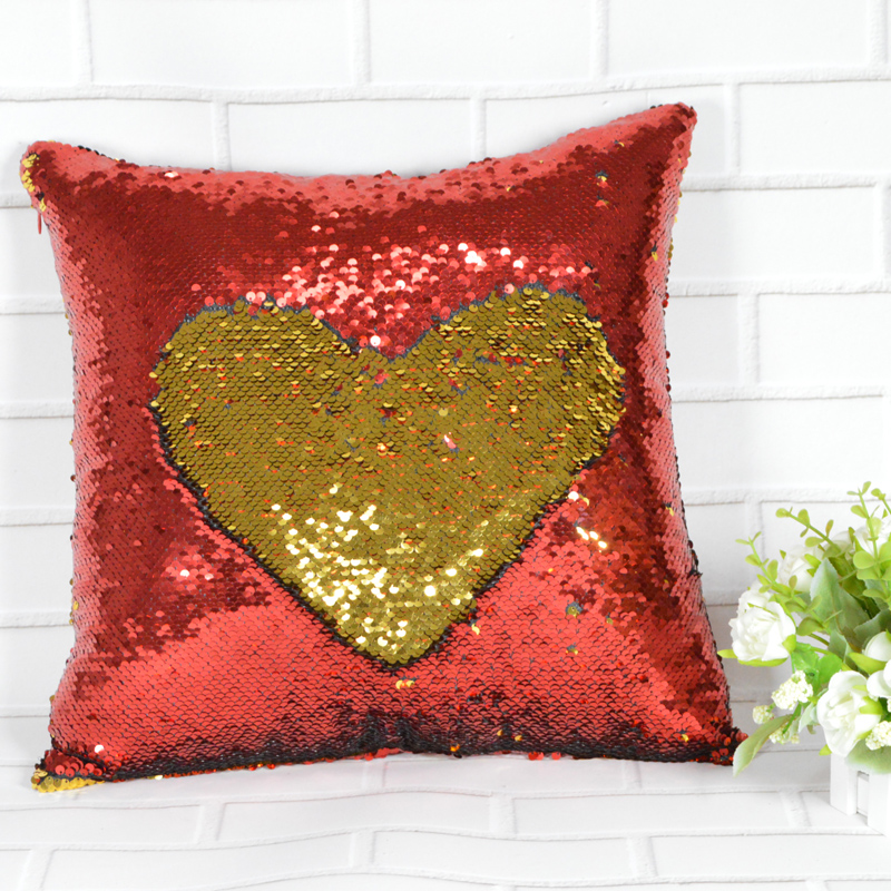 Mode 40 X 40 cm gold und weiß Schneeflocke Pailletten Sparkle Kissen Weihnachtsgeschenke Weihnachten Home Decor Supplie 6