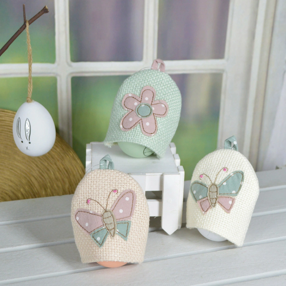 fabric bag shape craft decoration egg holder candy cover Easter pendants favor gift 1
