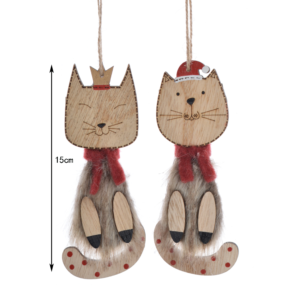 Adornos navideños de animales del bosque salvaje de madera para hacer tú mismo, manualidades colgantes para fiestas de animales. 1