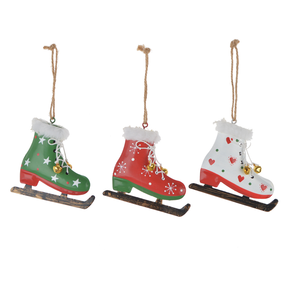 Kreative Metall Schneeflocke Hängen Dekor Weihnachten Baum Anhänger Metall Schnee Stiefel Anhänger Decor 8