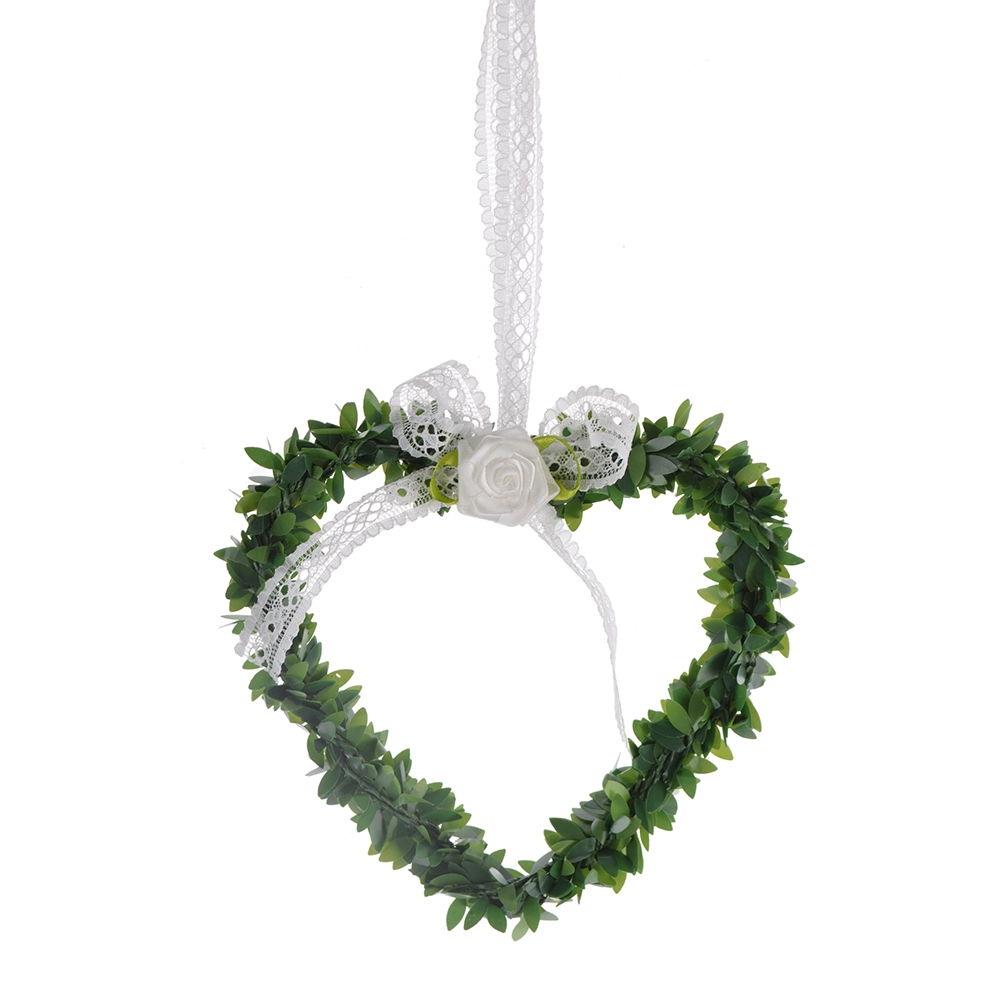 Corona de boda en forma de corazón con flores artificiales colgantes, decoración romántica para Año Nuevo. 1