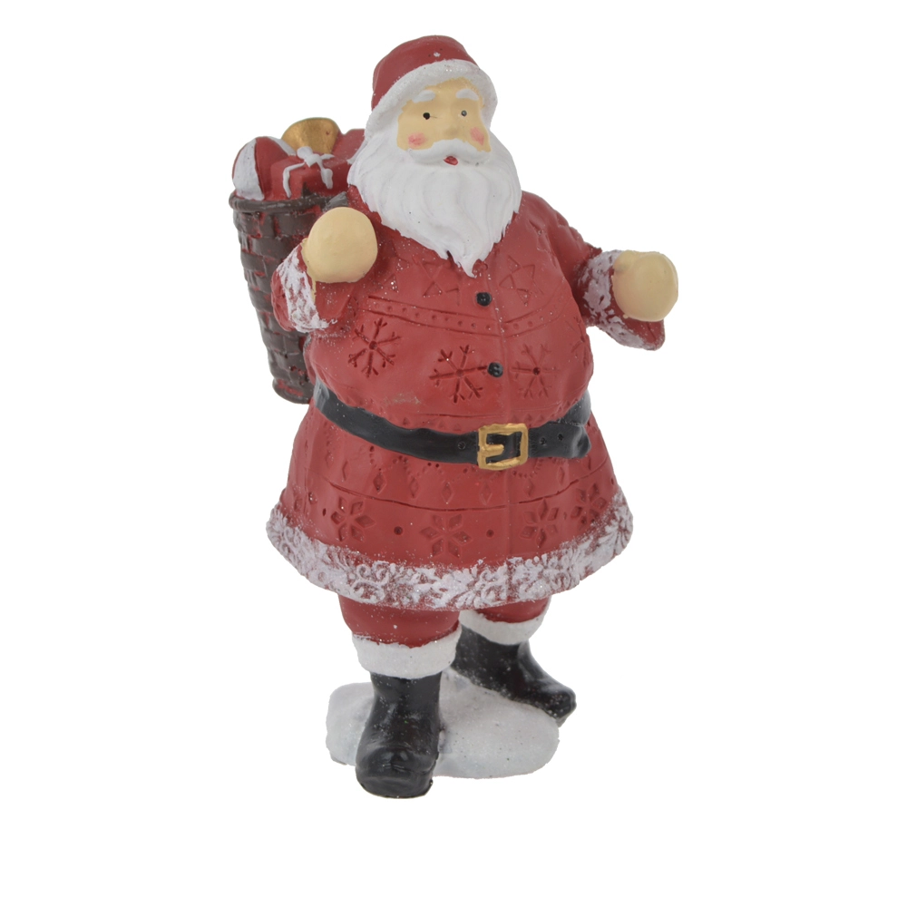 Weihnachtsmann-Figur, Mini-Weihnachtsmann aus Kunstharz, mit Tieren und Weihnachtsbaum für die Dekoration zu Hause und im Garten 1