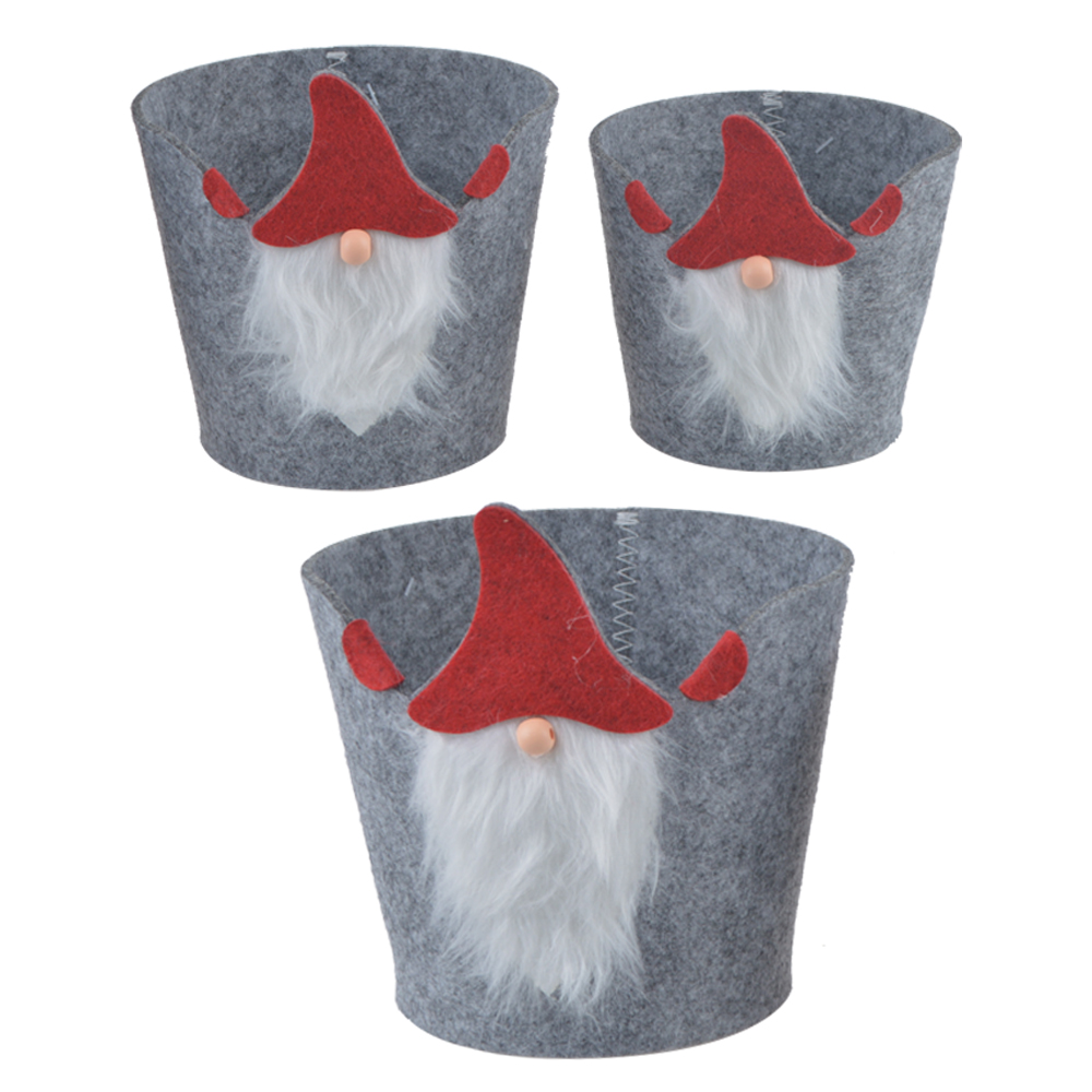 Weihnachtsgeschenk Filz Aufbewahrungskorb Weihnachten Weihnachtsmann Süßigkeiten Tasche Weihnachtsmann Obstkorb Neujahr Festival Party 3