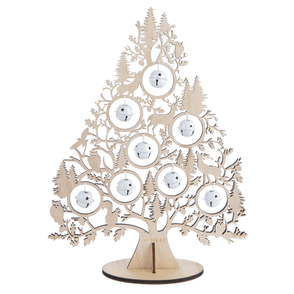Árbol de Navidad de madera, decoración de mesa, divertido árbol de Navidad de escritorio, regalo de Año Nuevo 2024 1