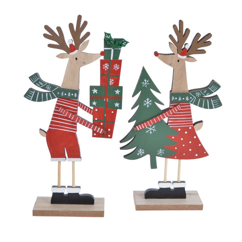 Desktop Holz Alter Mann Schneemann Hirsch Ornament Home Dekorationen Eule Statue Weihnachten Dekorationen Zimmer Dekoration Zubehör 6