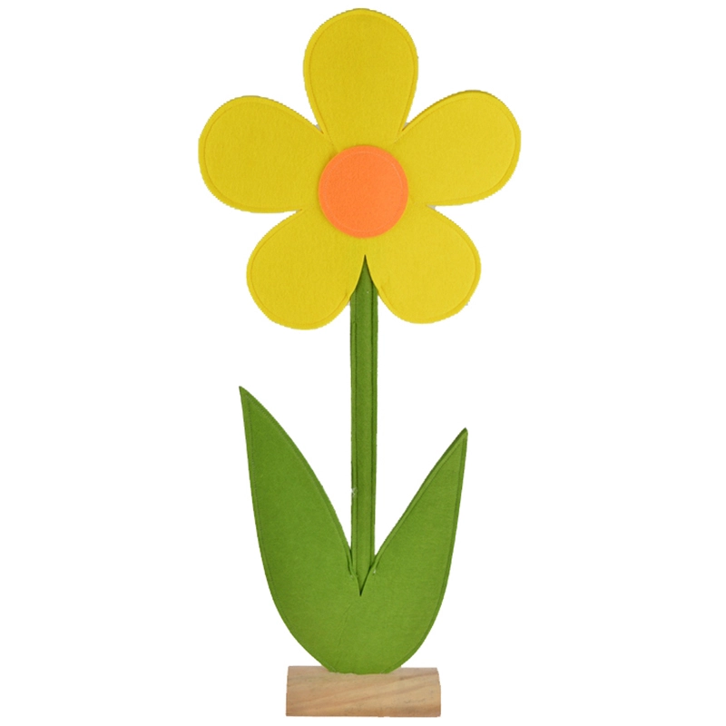 Adornos de Pascua de madera con diseño de flores de conejo, decoración de escritorio DIY, decoración nórdica para fiestas de Pascua en casa 1