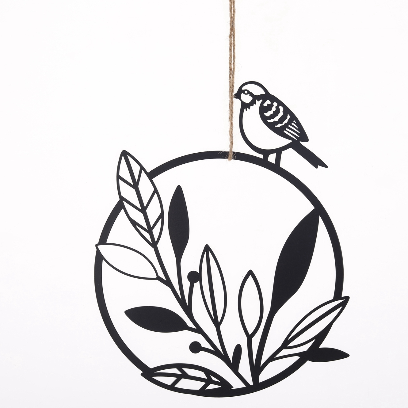 Decoración de pared de Pascua, colgante de primavera negro, anillo de metal cortado, decoración colgante, decoración de jardín, decoración de ventana de Pascua 1