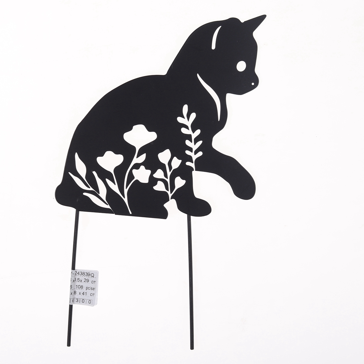 Marcadores de metal para jardín, decoraciones de Pascua, decoración de suelo con forma de gallina, gato y perro. 9
