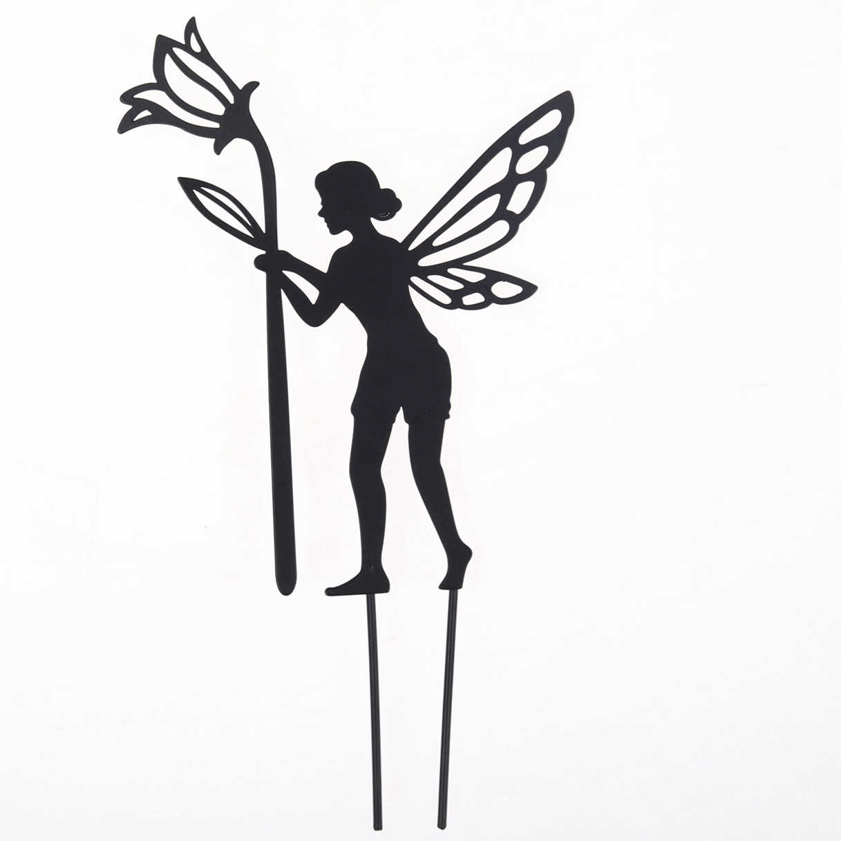 Creative Picks Metall-Feen-Silhouette zum Aufhängen, Ast-Ornament, Baum-Wandkunst, Garten-Dekoration für draußen 3