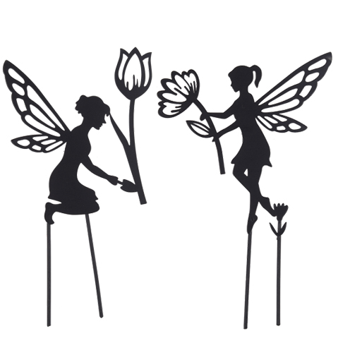 Creative Picks Metall-Feen-Silhouette zum Aufhängen, Ast-Ornament, Baum-Wandkunst, Garten-Dekoration für draußen 1
