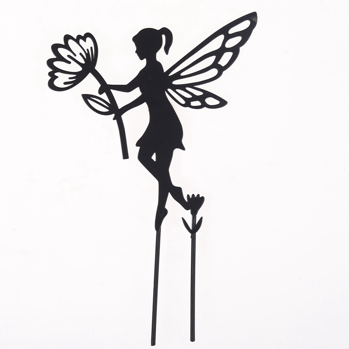 Creative Picks Metall-Feen-Silhouette zum Aufhängen, Ast-Ornament, Baum-Wandkunst, Garten-Dekoration für draußen 4