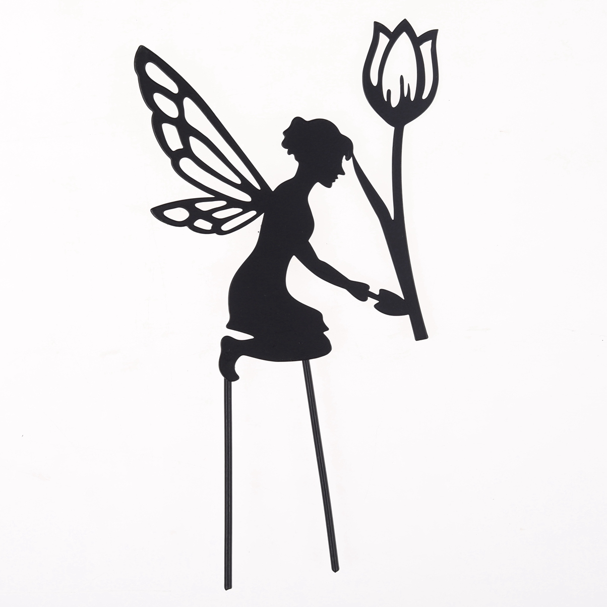 Creative Picks Metall-Feen-Silhouette zum Aufhängen, Ast-Ornament, Baum-Wandkunst, Garten-Dekoration für draußen 2