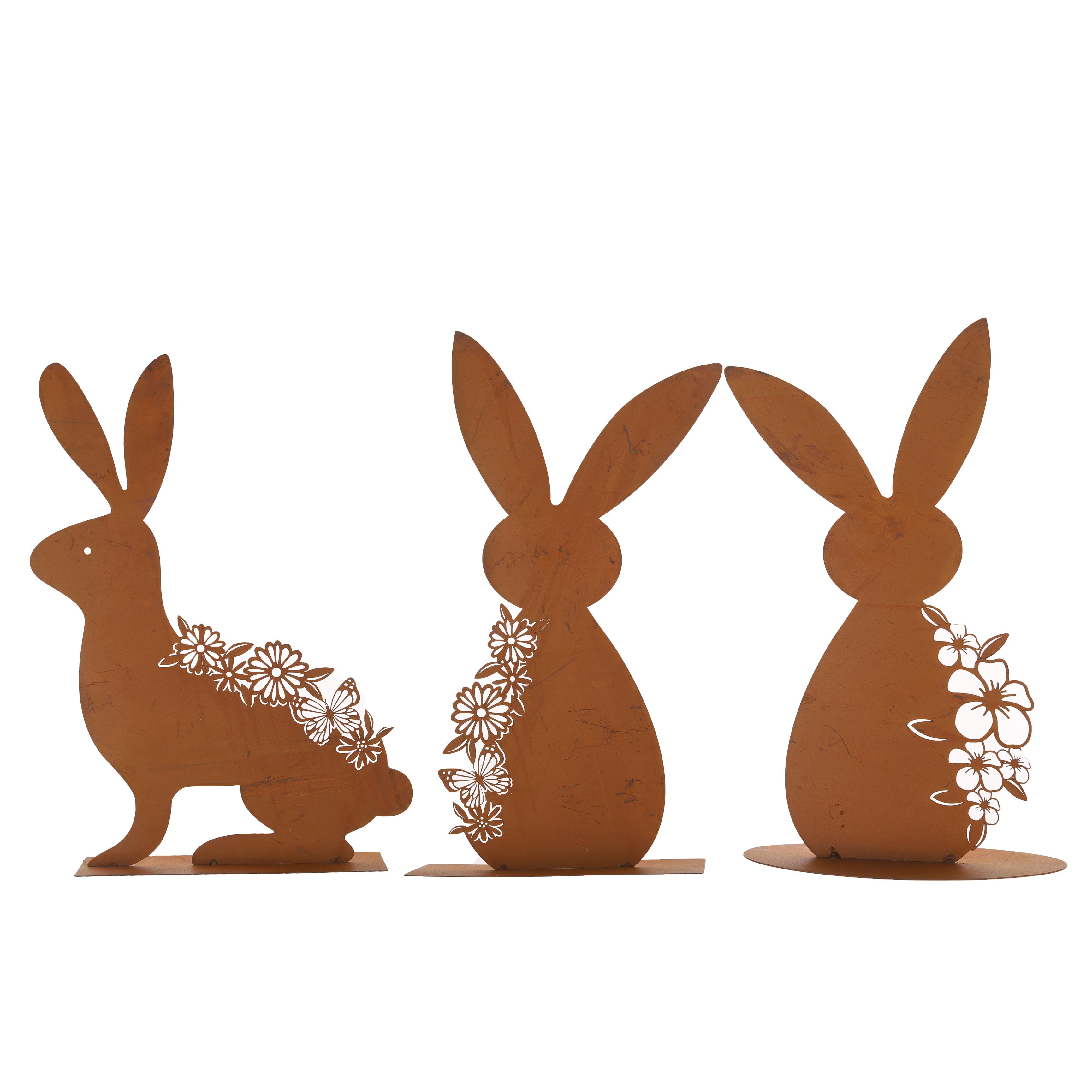 Estaca de conejo de Pascua para jardín, decoración de jardín, estaca de conejo, juego de decoración de primavera para jardín y puerta de entrada. 1