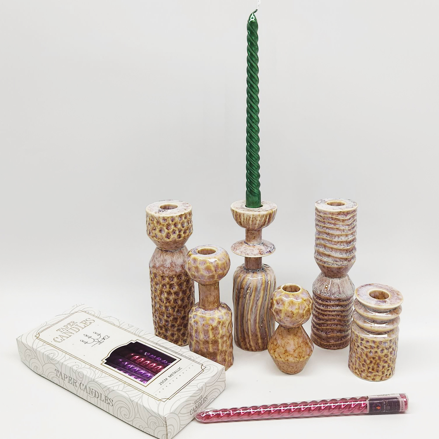 Kerzenständer Vintage Keramik Kegelkerzenhalter Wohndekoration Accessoires Hoher Kerzenhalter Wohnzimmer Dekor 3