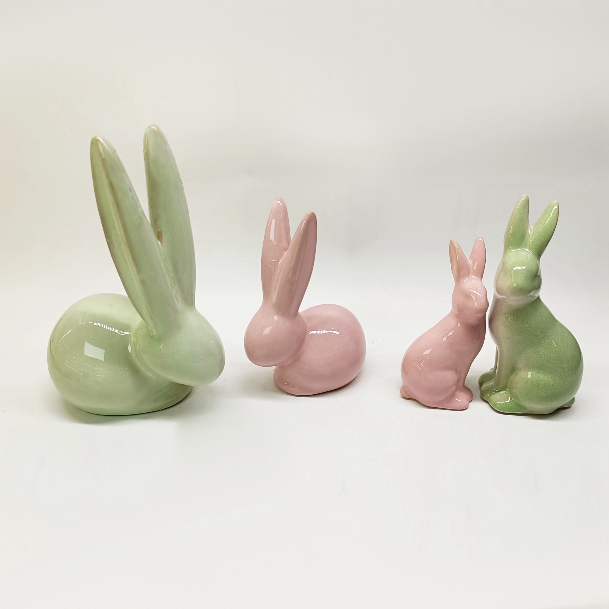 Bonitas figuras de conejo de cerámica, estilo kawaii, para jardín, casa, decoración de Pascua, hogar y habitación. 7