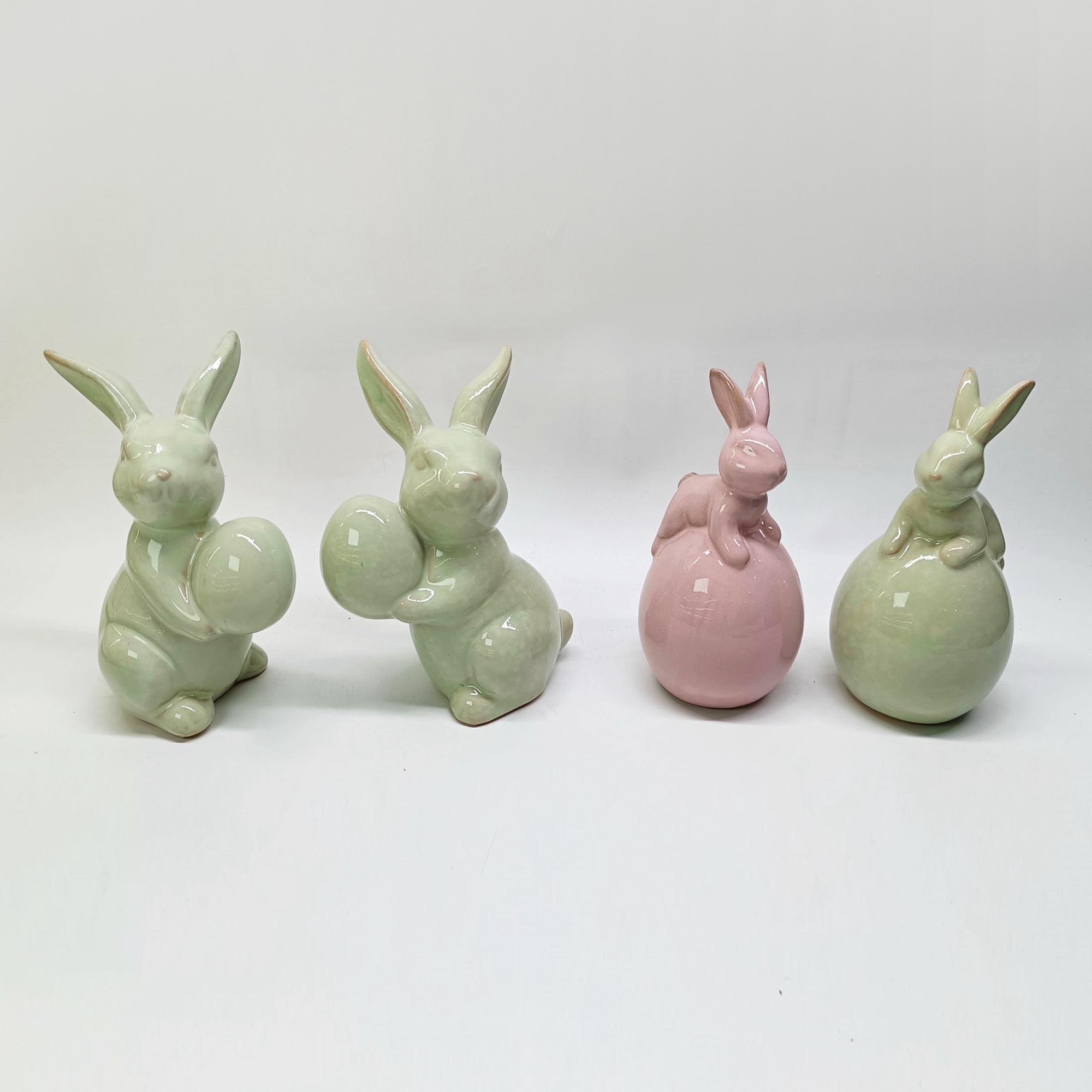 Bonitas figuras de conejo de cerámica, estilo kawaii, para jardín, casa, decoración de Pascua, hogar y habitación. 10