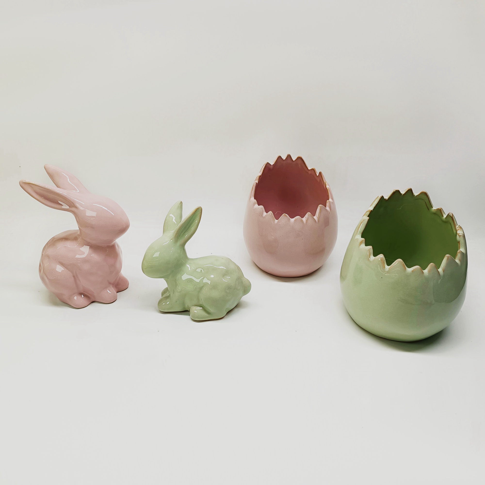 Figuras de conejo de Pascua, conejo de Pascua, cerámica, porcelana, regalo, decoración nórdica moderna, tazón para dulces, tazón decorativo para servir bocadillos. 10