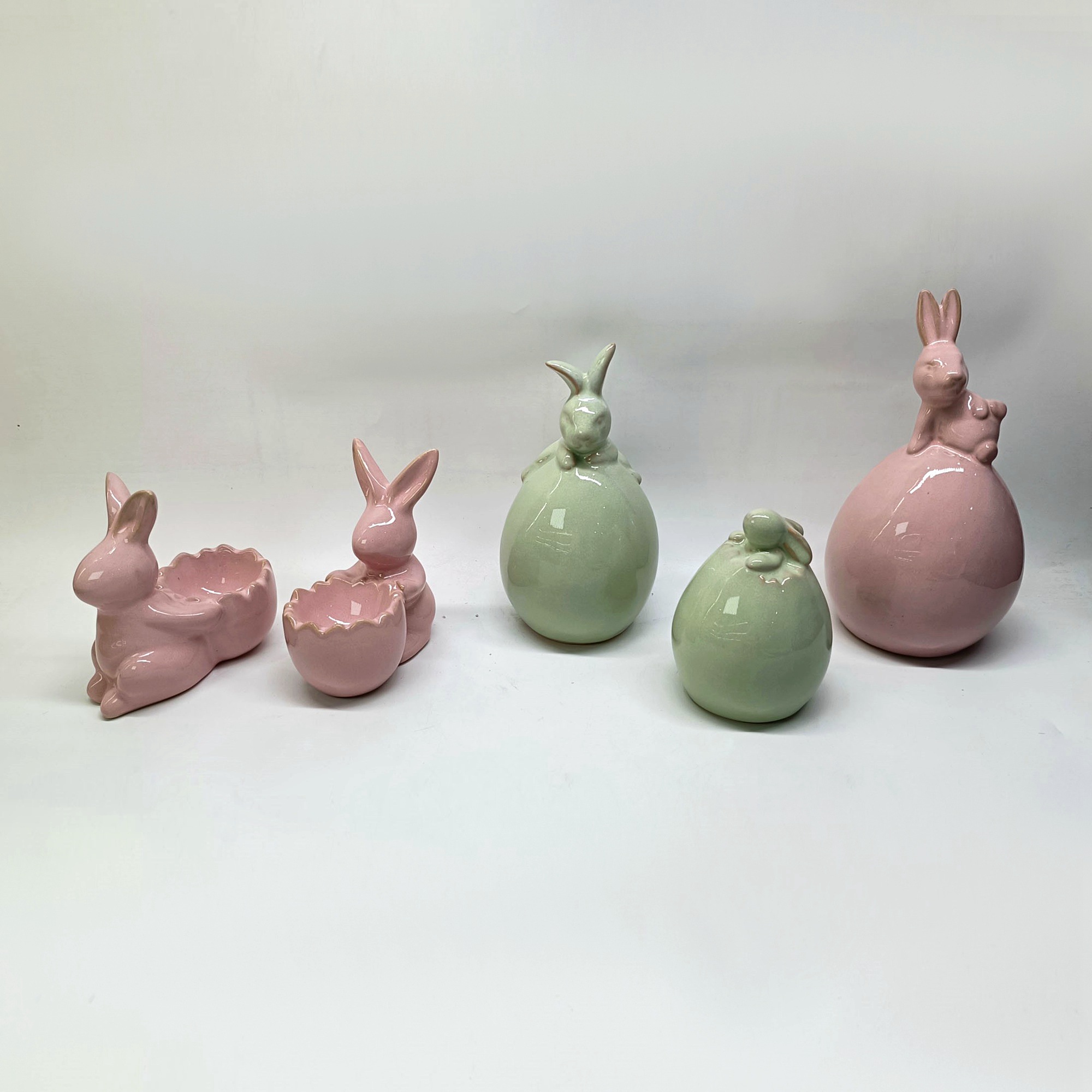 Figuras de conejo de Pascua, conejo de Pascua, cerámica, porcelana, regalo, decoración nórdica moderna, tazón para dulces, tazón decorativo para servir bocadillos. 8