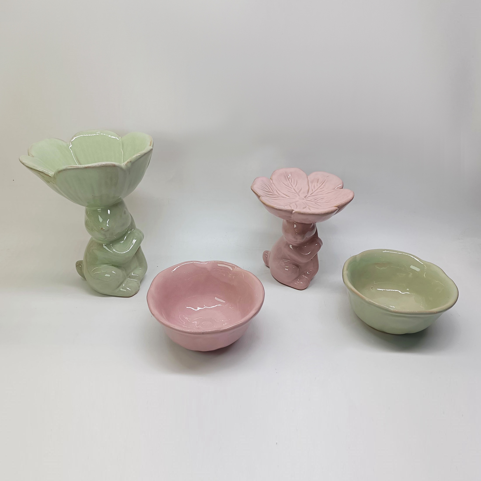 Figuras de conejo de Pascua, conejo de Pascua, cerámica, porcelana, regalo, decoración nórdica moderna, tazón para dulces, tazón decorativo para servir bocadillos. 7