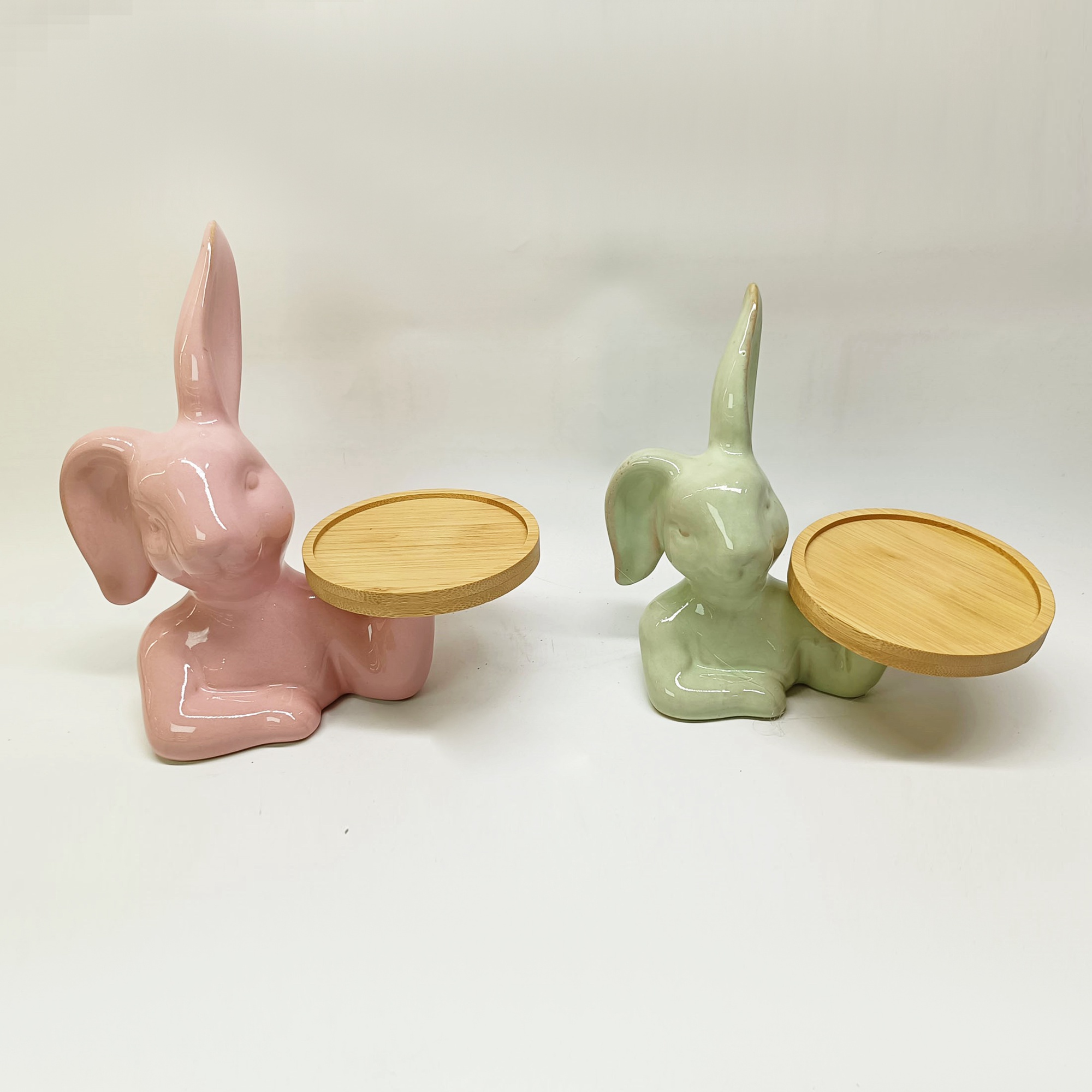 Lovely Ceramic Rabbit Family Hare Nordic Style Home Decor Desktop Ornaments Craft 7