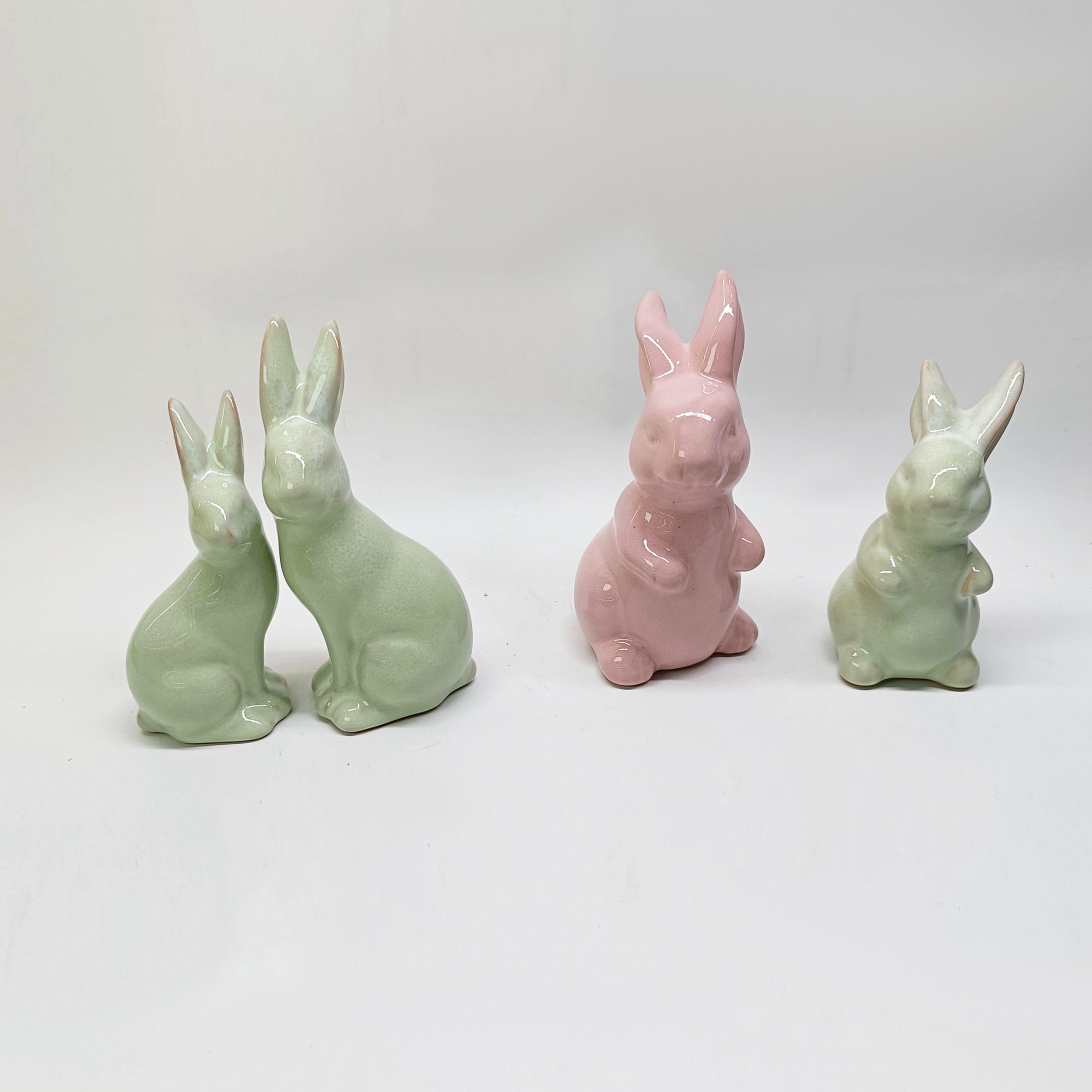 Lovely Ceramic Rabbit Family Hare Nordic Style Home Decor Desktop Ornaments Craft 3