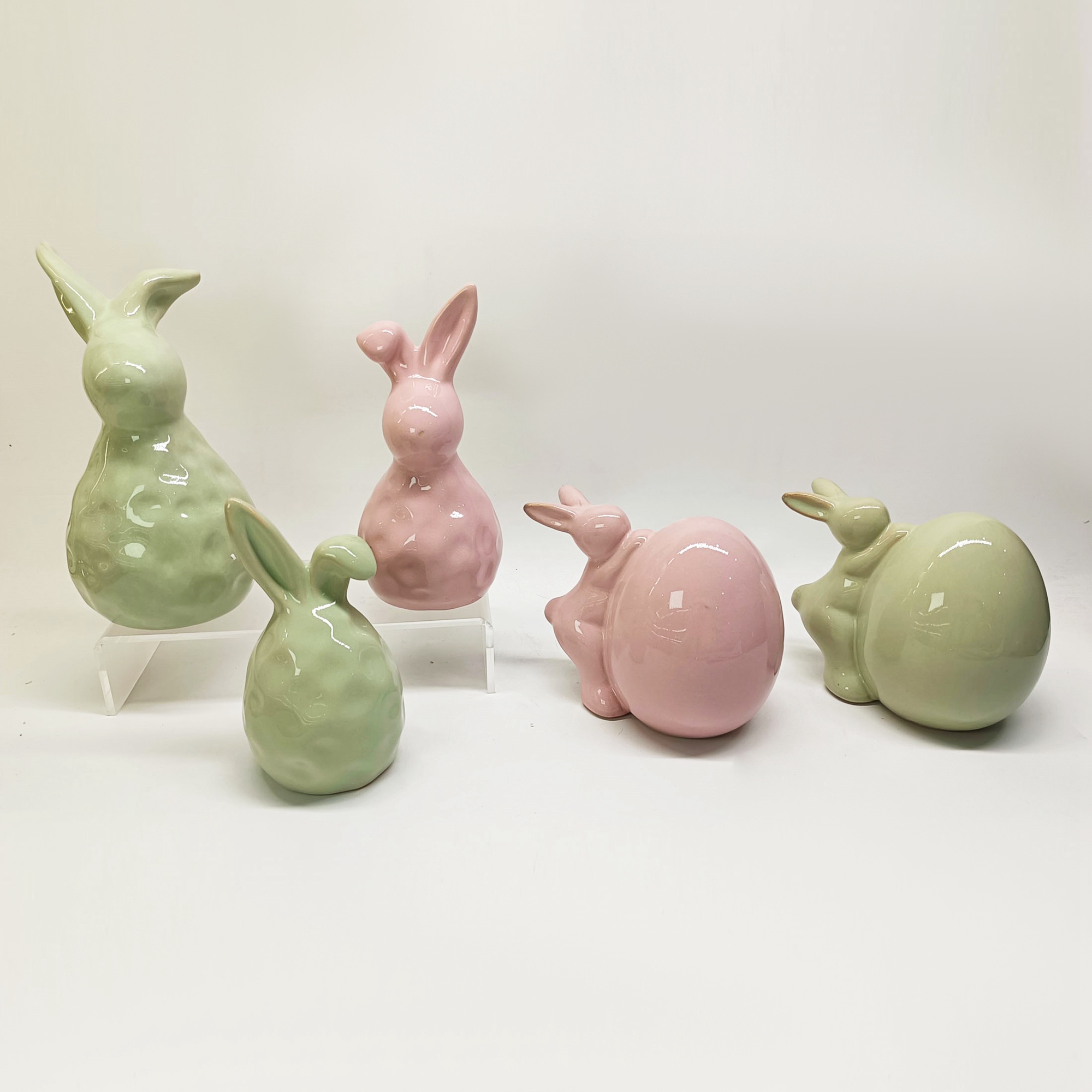 Lovely Ceramic Rabbit Family Hare Nordic Style Home Decor Desktop Ornaments Craft 2