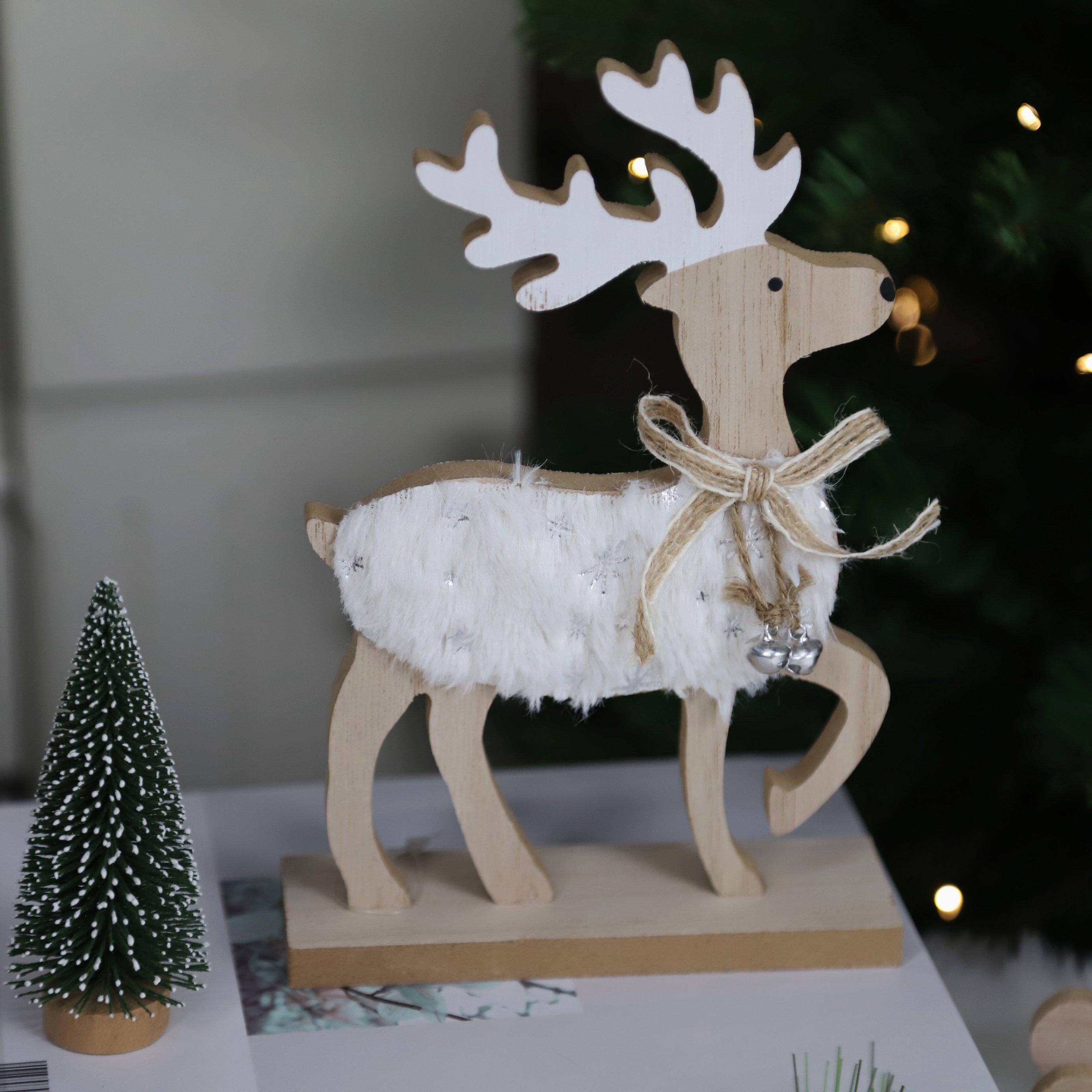 Neujahrsgeschenke Weihnachtsbaumschmuck Frohe Weihnachten Holz Rentier Weihnachtsdekorationen 5