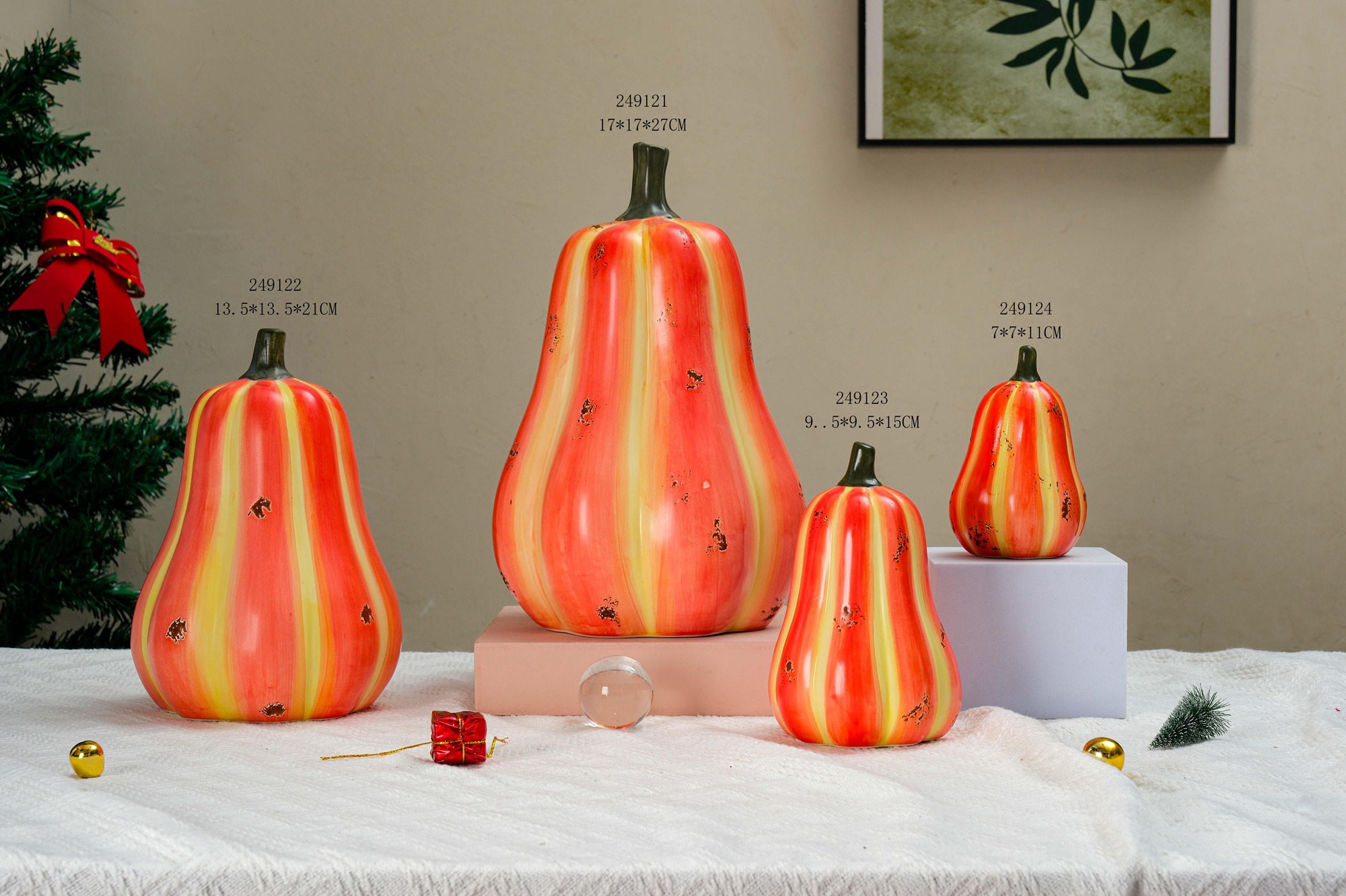 Adorno de calabaza vegetal de cerámica de estilo clásico europeo, encantador y divertido, figuras para el hogar, artesanías, decoración de escritorio, estatuas, esculturas. 3