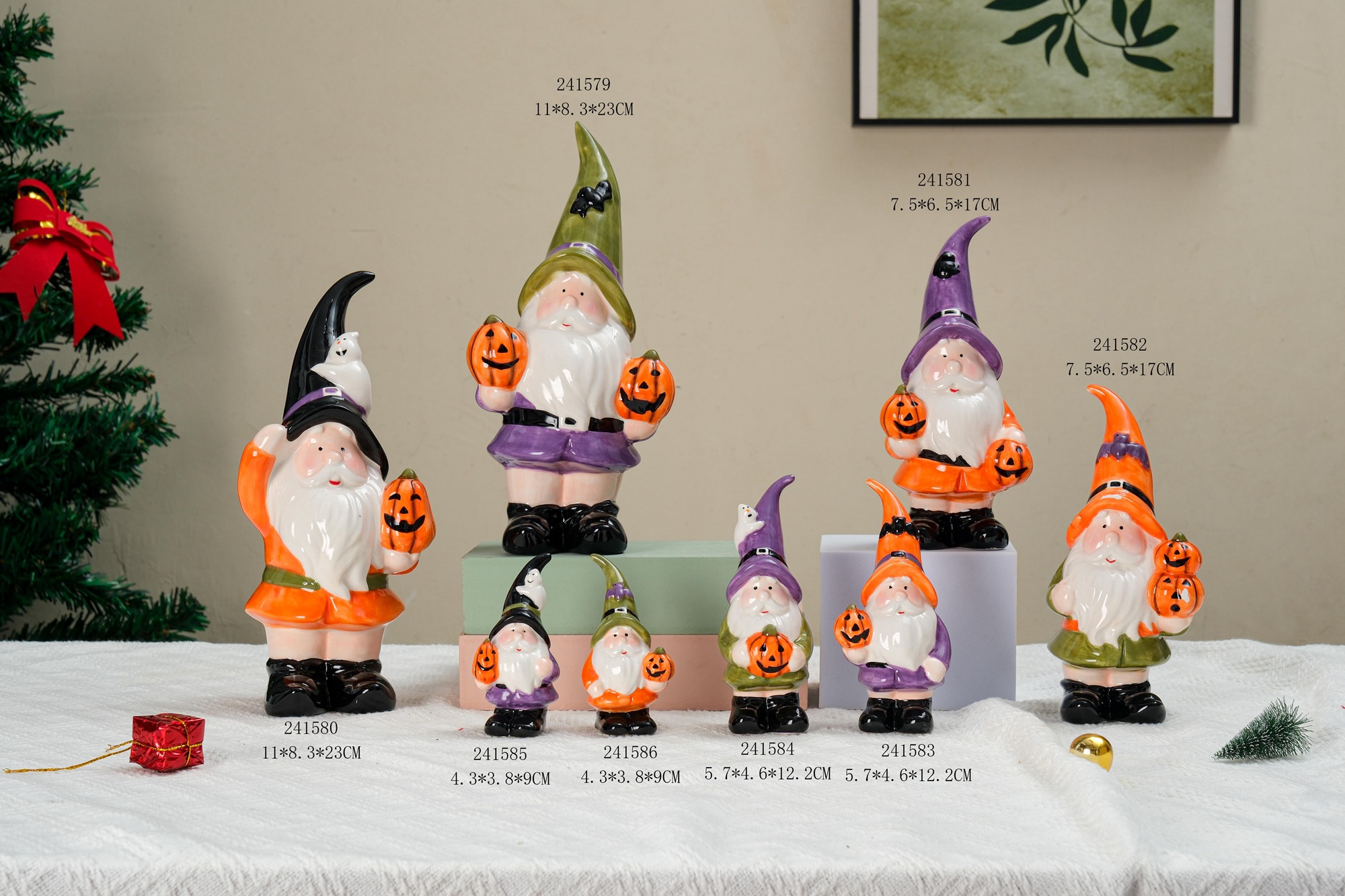 Professional Halloween Gnome Decor Nordic Faceless Od Man With Pumpkin Ceramic Ghost Festival Decor Table Decor Supplier-Tangchen 2