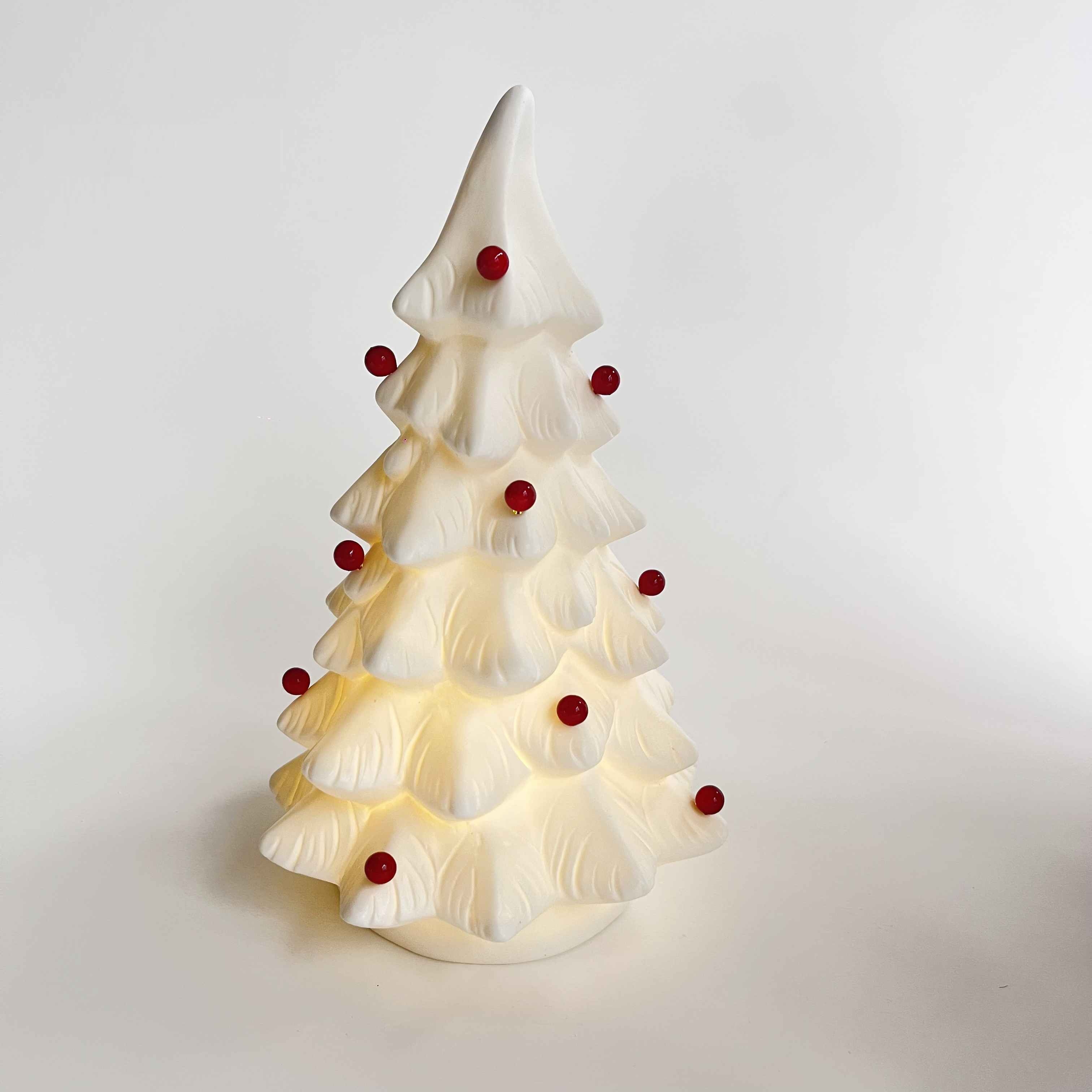 Best Quality Ceramic Luminous Mini Christmas Tree Small Desktop Home Ornaments Xmas Gifts Small Scene Layout Props Oem-Tangchen 1