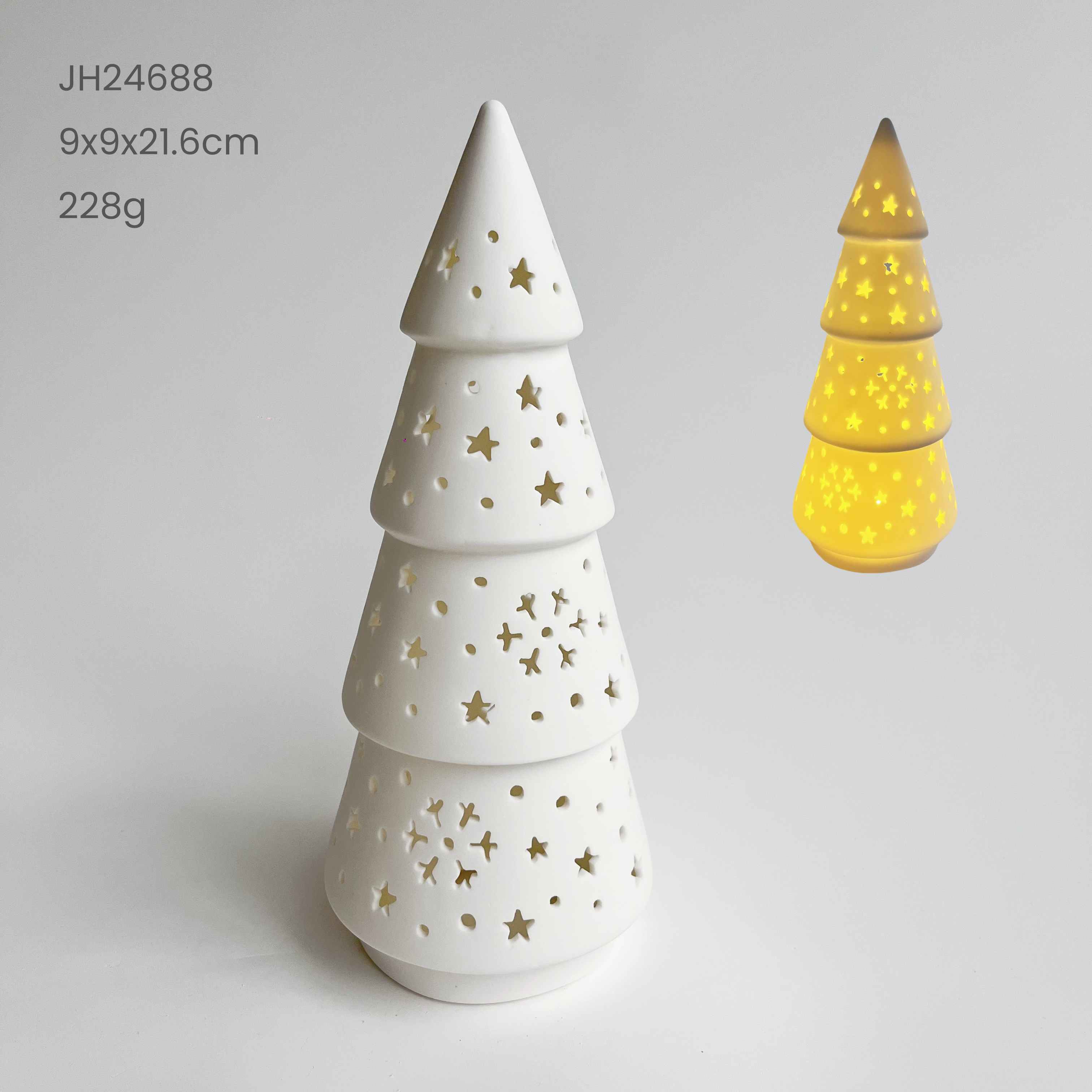 Best Quality Ceramic Luminous Mini Christmas Tree Small Desktop Home Ornaments Xmas Gifts Small Scene Layout Props Oem-Tangchen 8