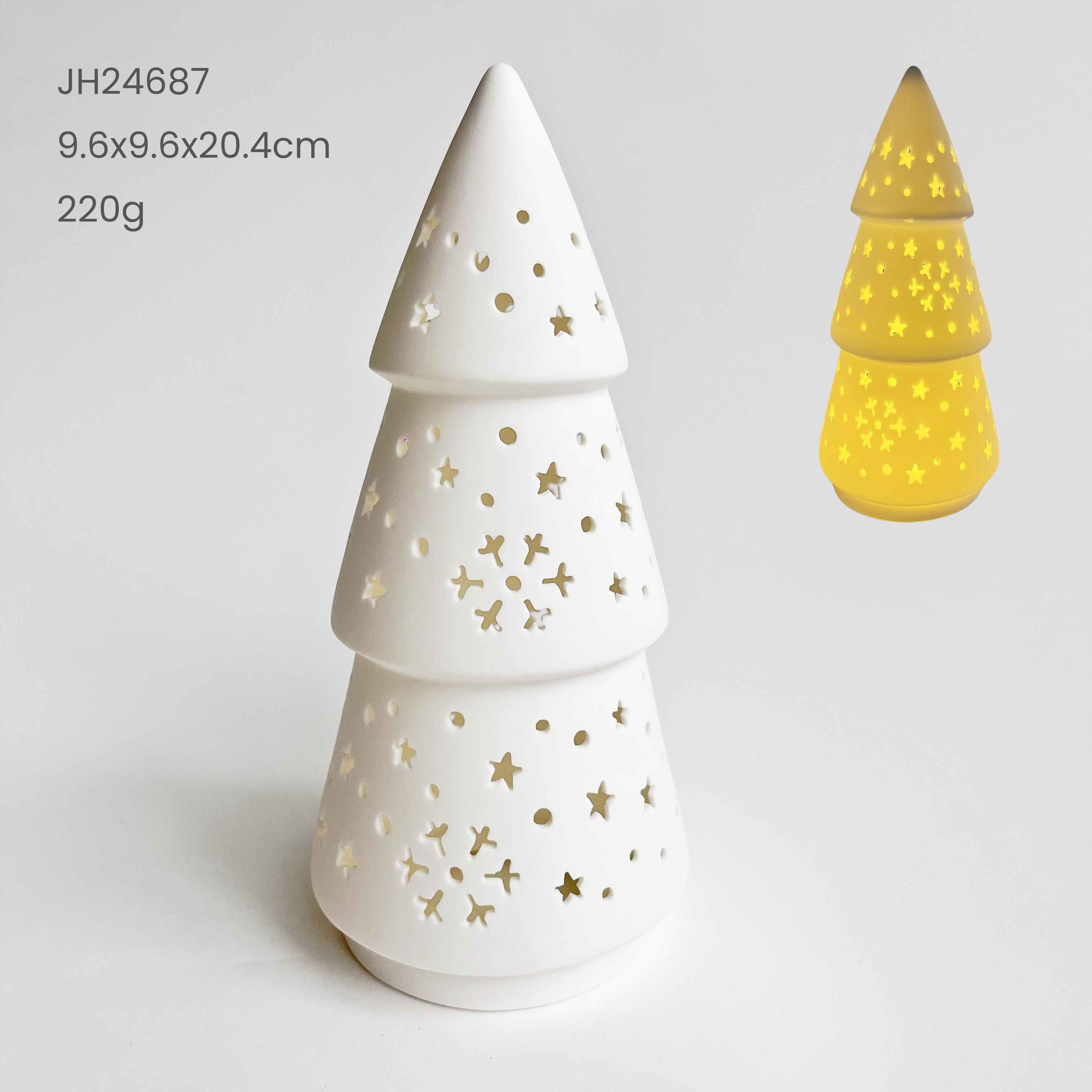 Best Quality Ceramic Luminous Mini Christmas Tree Small Desktop Home Ornaments Xmas Gifts Small Scene Layout Props Oem-Tangchen 10