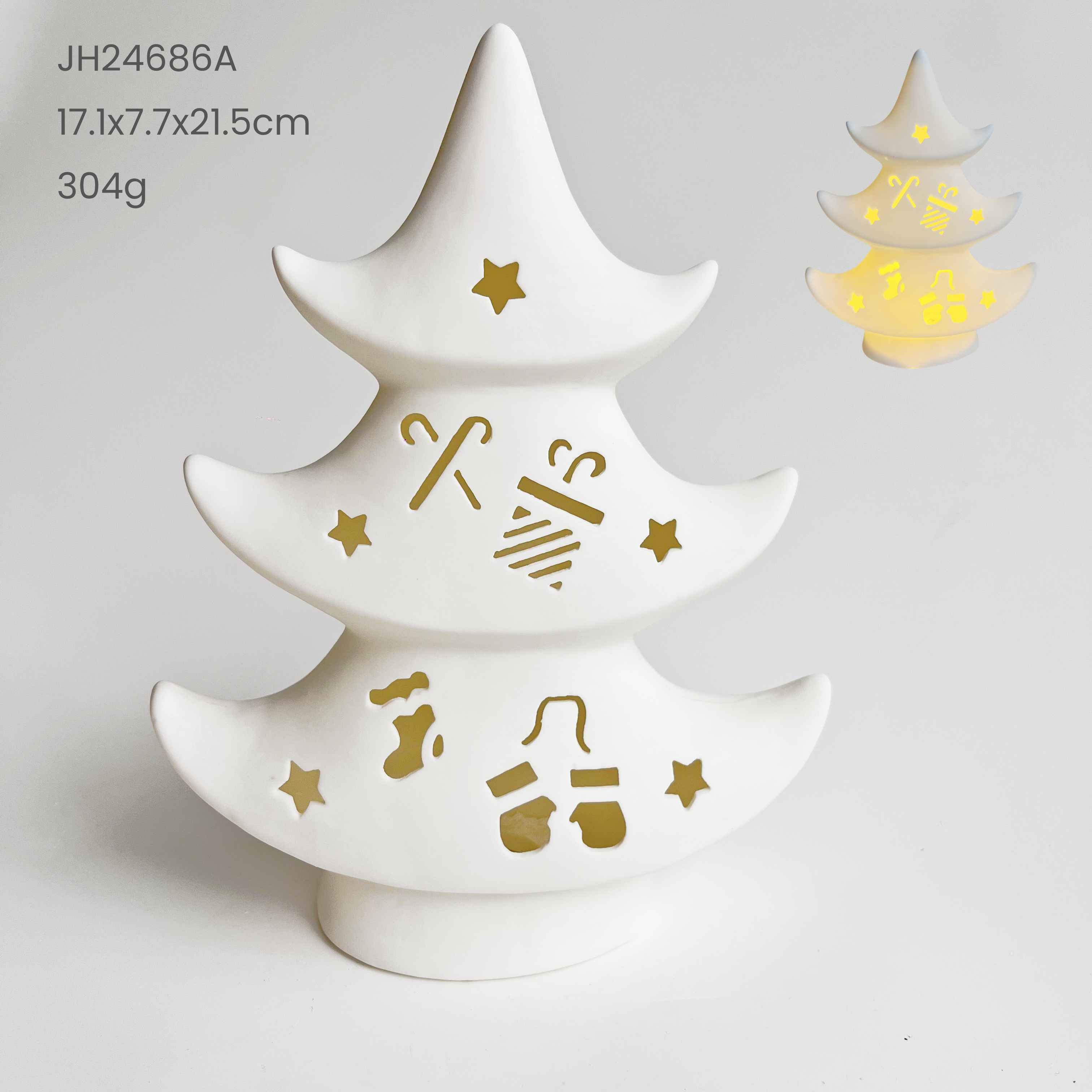 Best Quality Ceramic Luminous Mini Christmas Tree Small Desktop Home Ornaments Xmas Gifts Small Scene Layout Props Oem-Tangchen 9