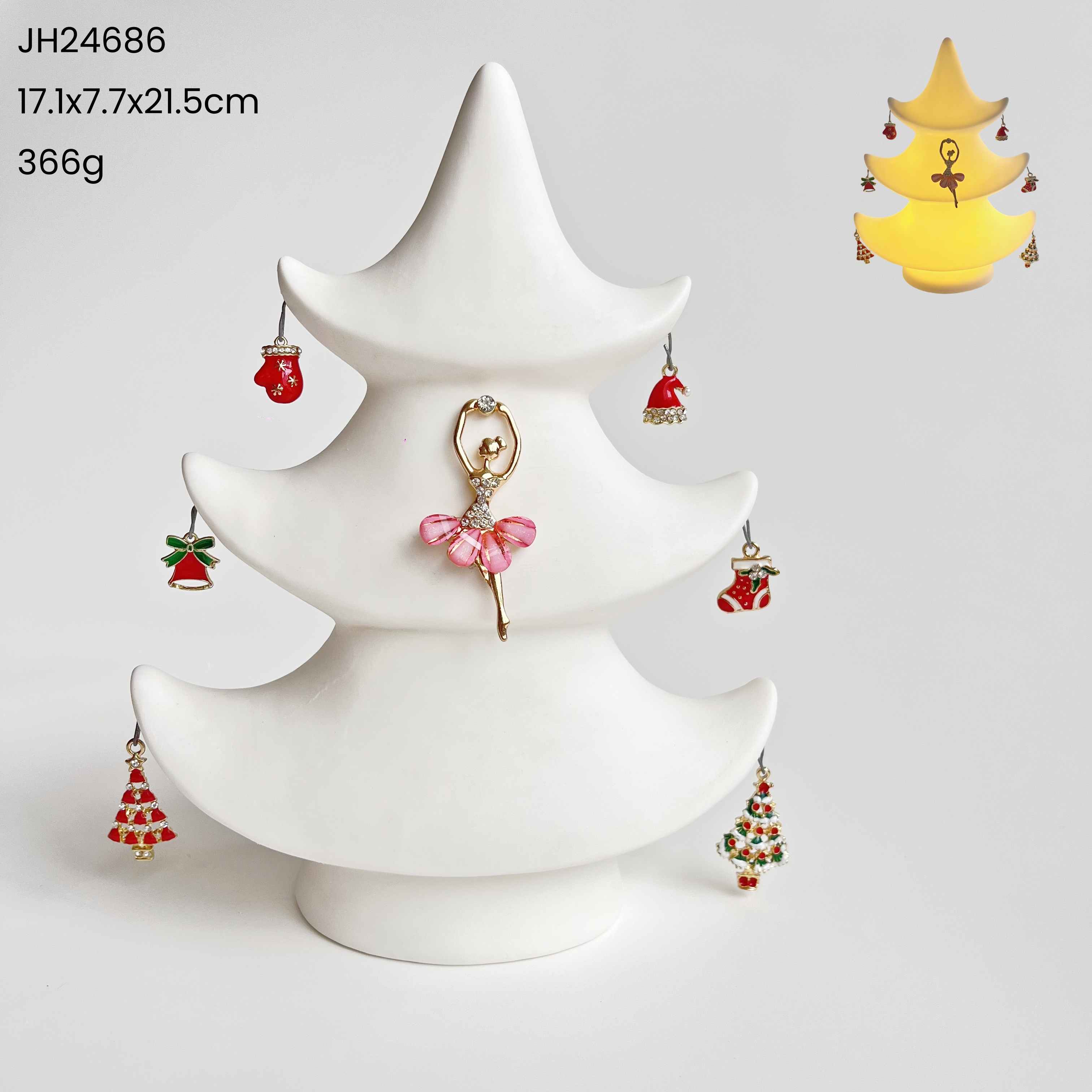 Best Quality Ceramic Luminous Mini Christmas Tree Small Desktop Home Ornaments Xmas Gifts Small Scene Layout Props Oem-Tangchen 5