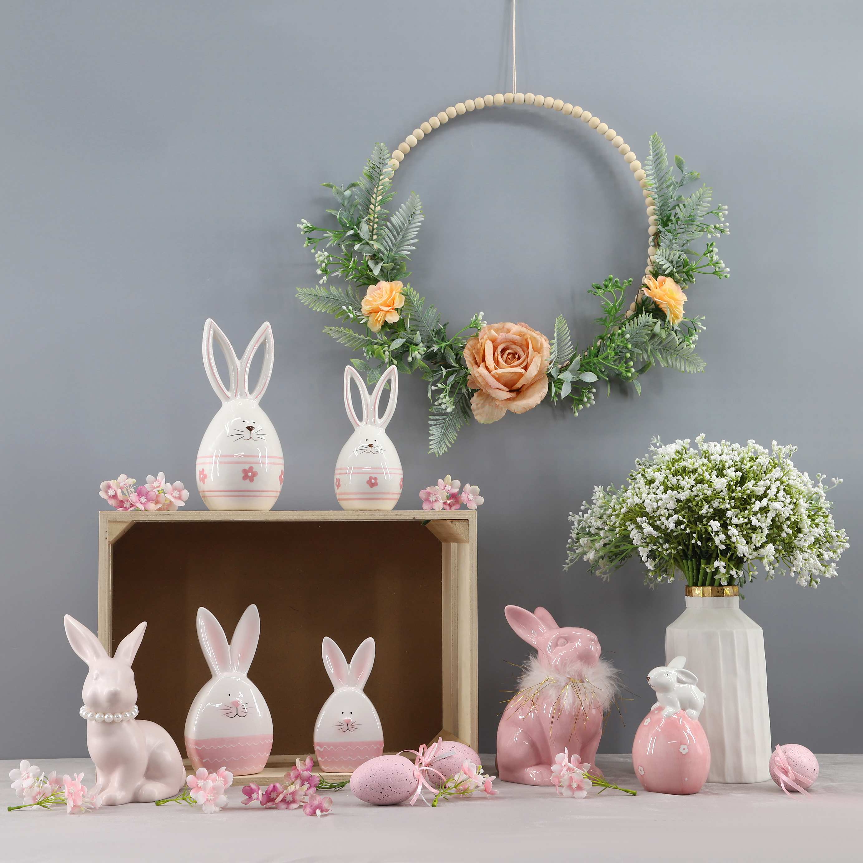 Nordic Ins Kaninchen Figur Wohnzimmer Dekor Ornamente kreative Keramikstatue Handwerk Geschenke Home Dekoration