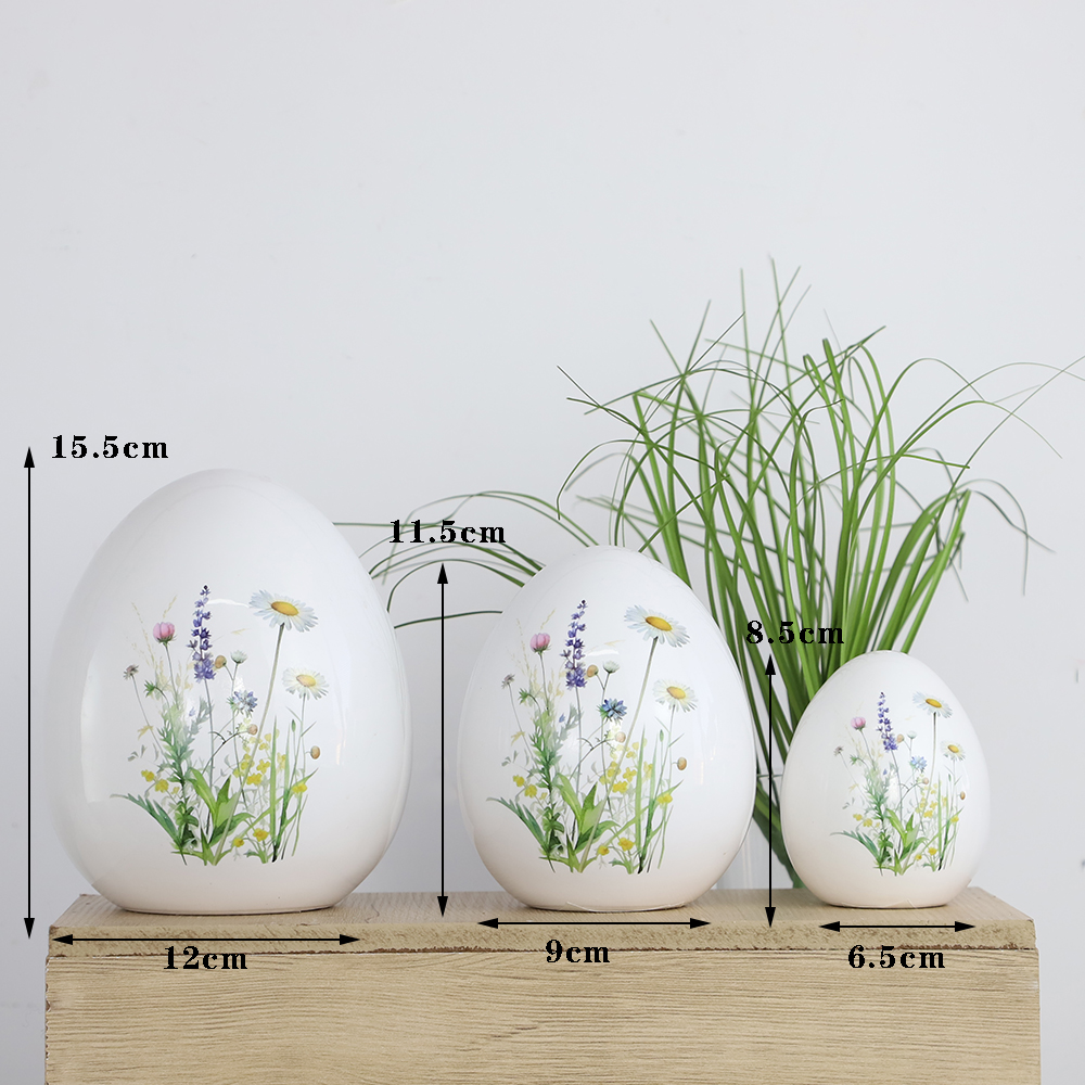 Pascua de la primavera del hogar decoración de la fiesta de la flor estatuas de conejo de la flor de cerámica de cerámica 6