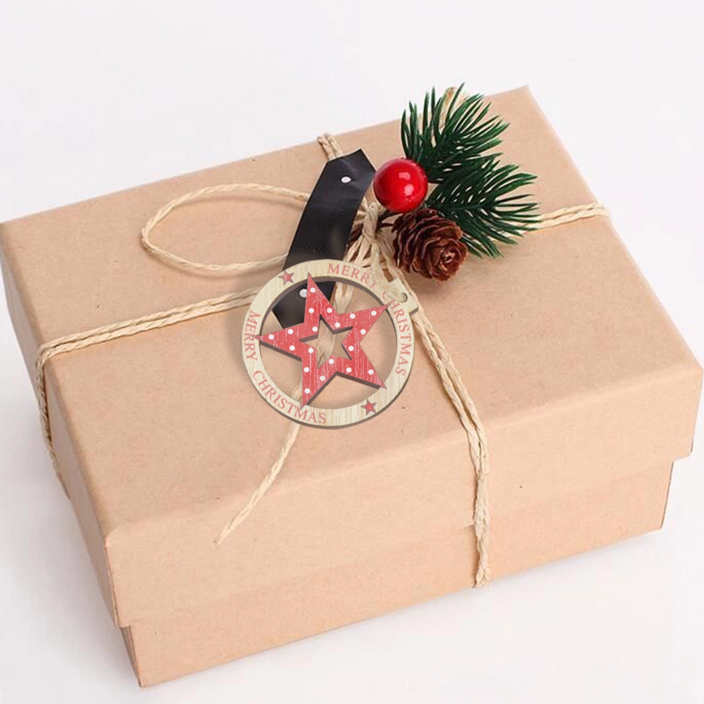 Großhandel Weihnachten Ball hängend hölzerne Runde Baubles Kunst Holzhandwerk Home Weihnachtsbaum -Anhängerdekoration Dekor 7