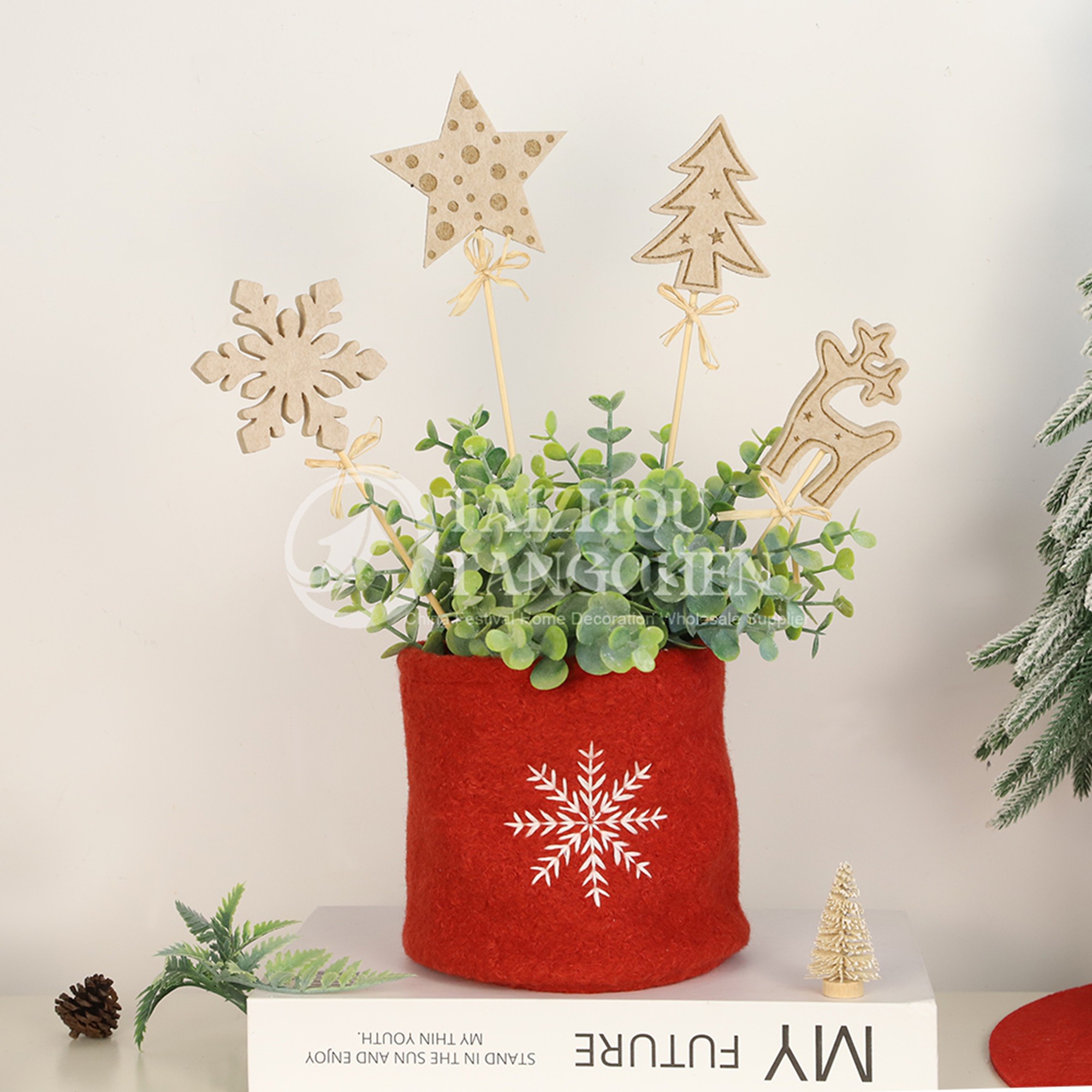 Neujahrsschlafzimmer Ornament Dekor Keramik Weihnachtsdekoration Weihnachten Hirsch Elchfigur 8