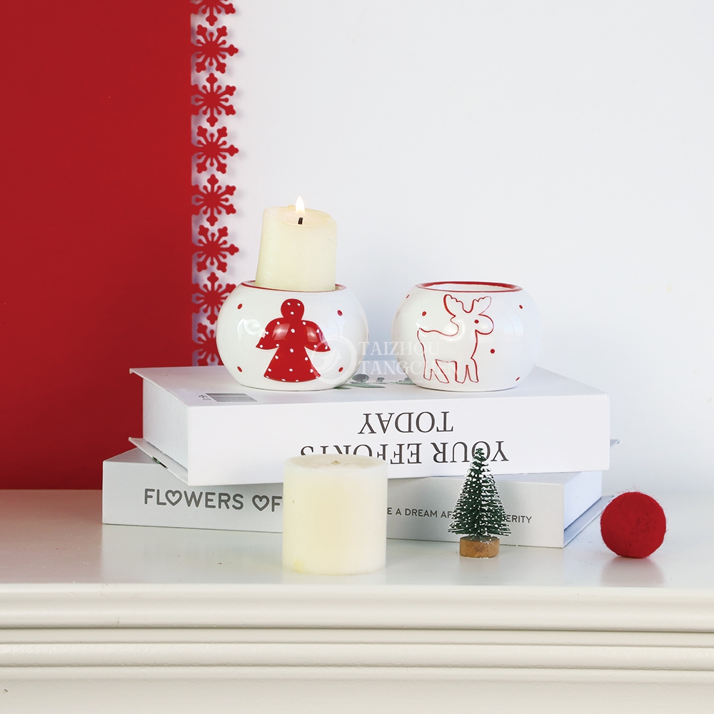 Neujahr Weihnachten Heimat Kamin Ornament Dekor Keramik Winterhaus Dekoration Weihnachts -Elch -Figurine 4
