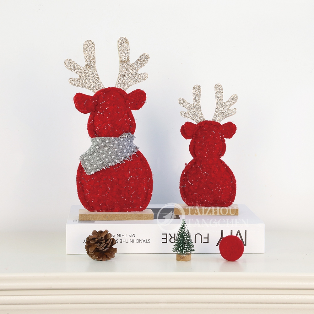Neujahr Weihnachten Heimat Kamin Ornament Dekor Keramik Winterhaus Dekoration Weihnachts -Elch -Figurine 7