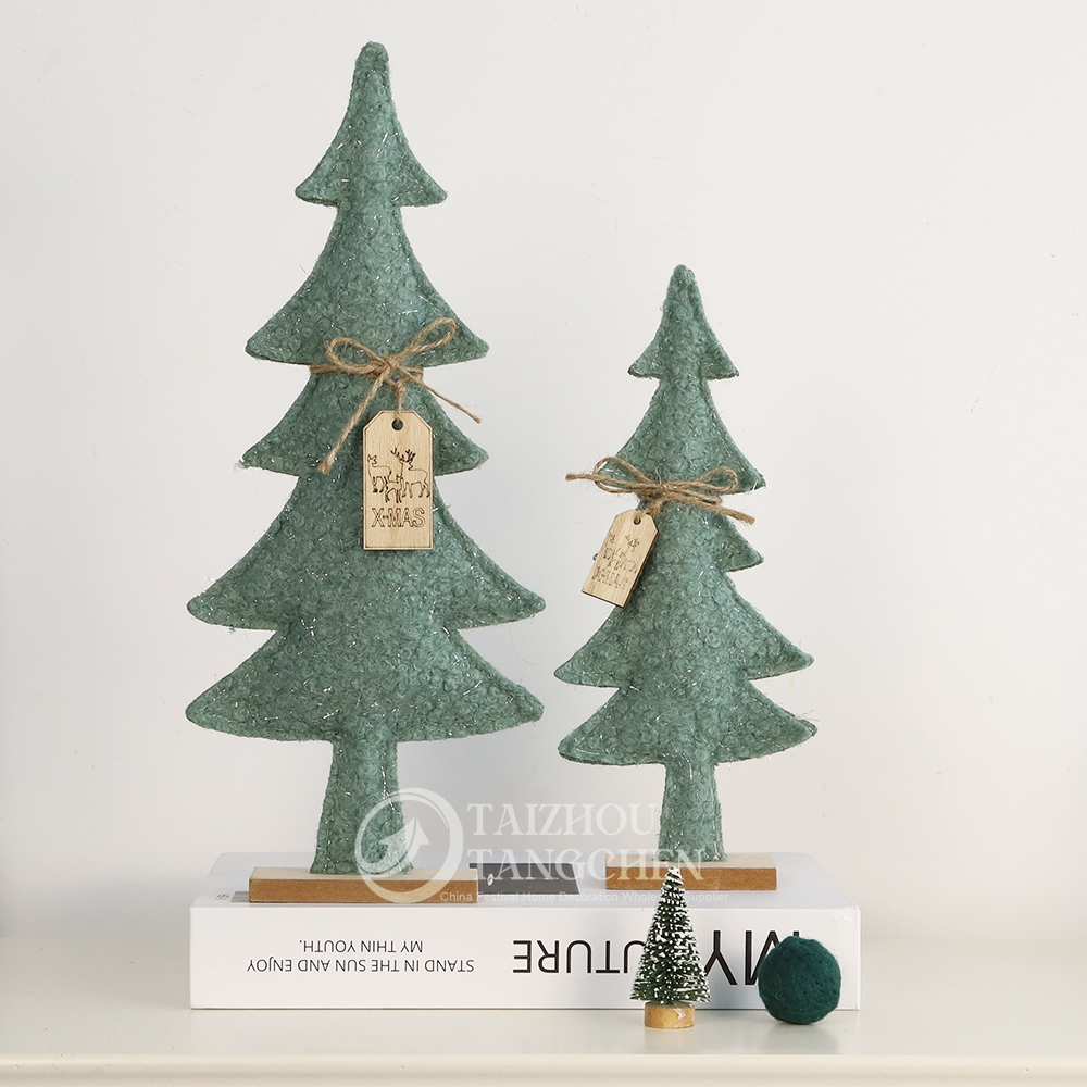Neujahrsgeschenke Home Kamin Ornament Grüne Farbdekor Stoff Weihnachtsbaum Elchsammlung Kollektion 3